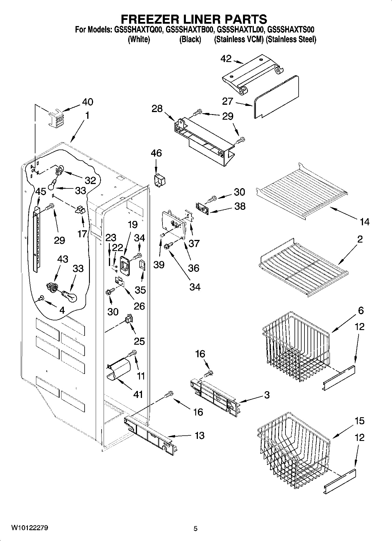 04 - FREEZER LINER PARTS