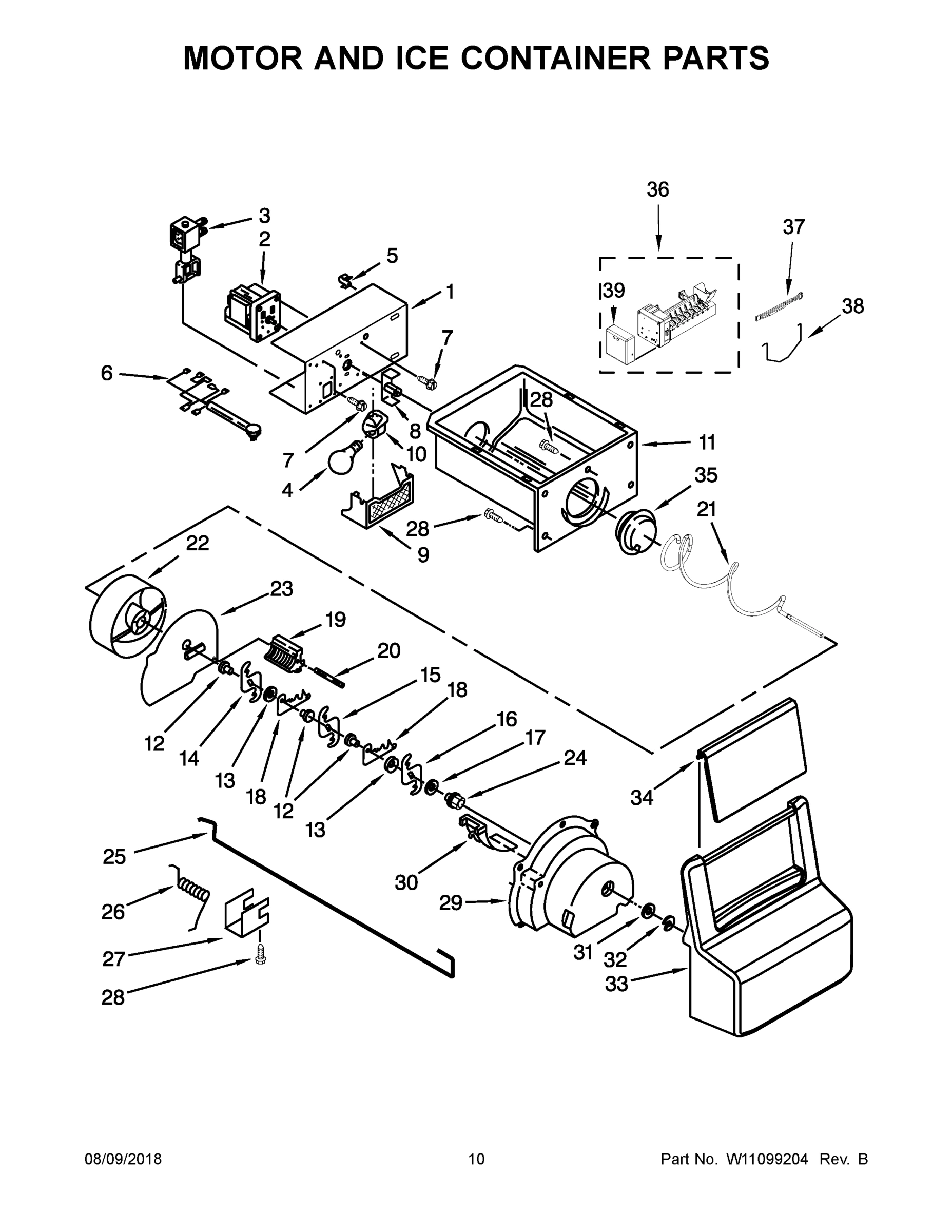 06 - MOTOR AND ICE CONTAINER PARTS