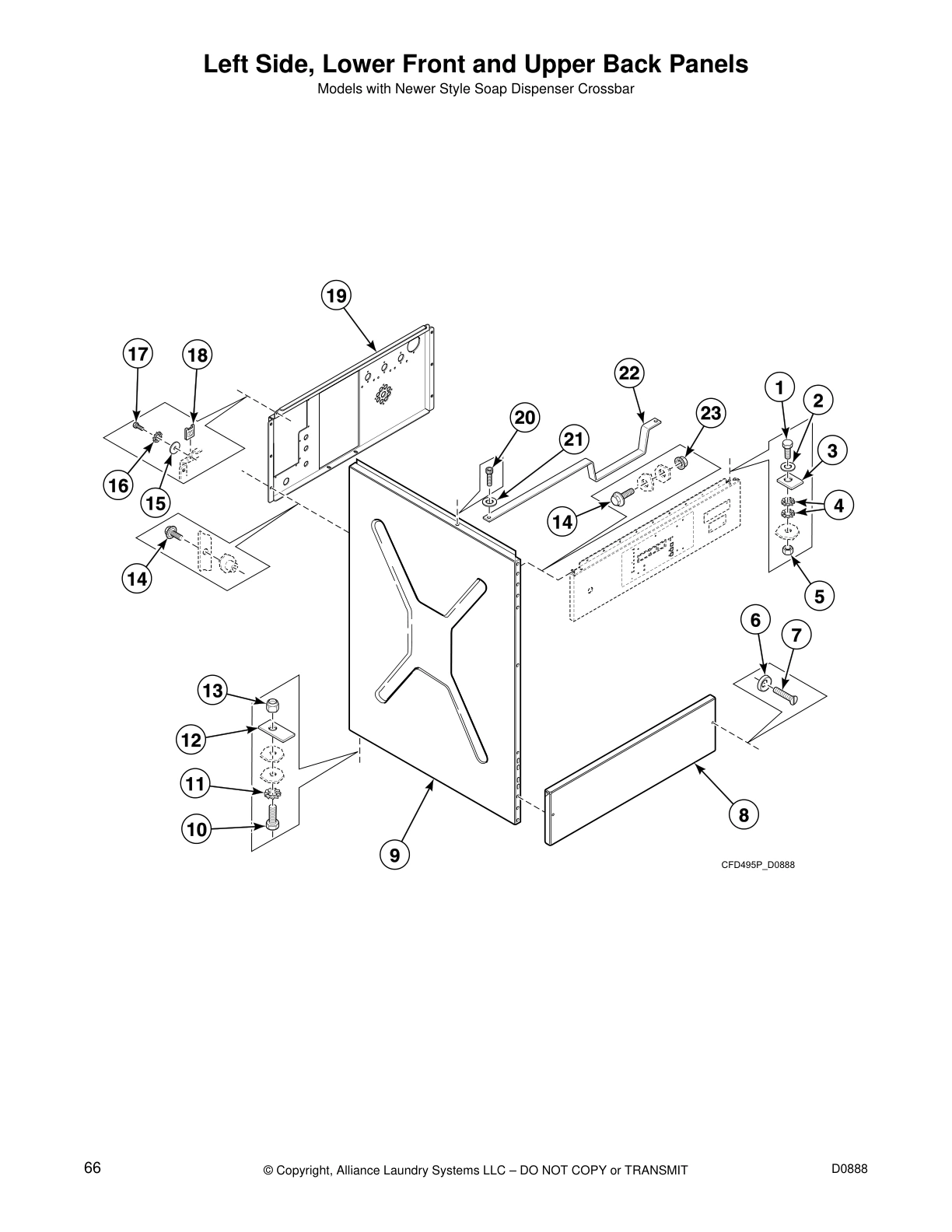 Left Side, Lower Front and Upper Back Panels