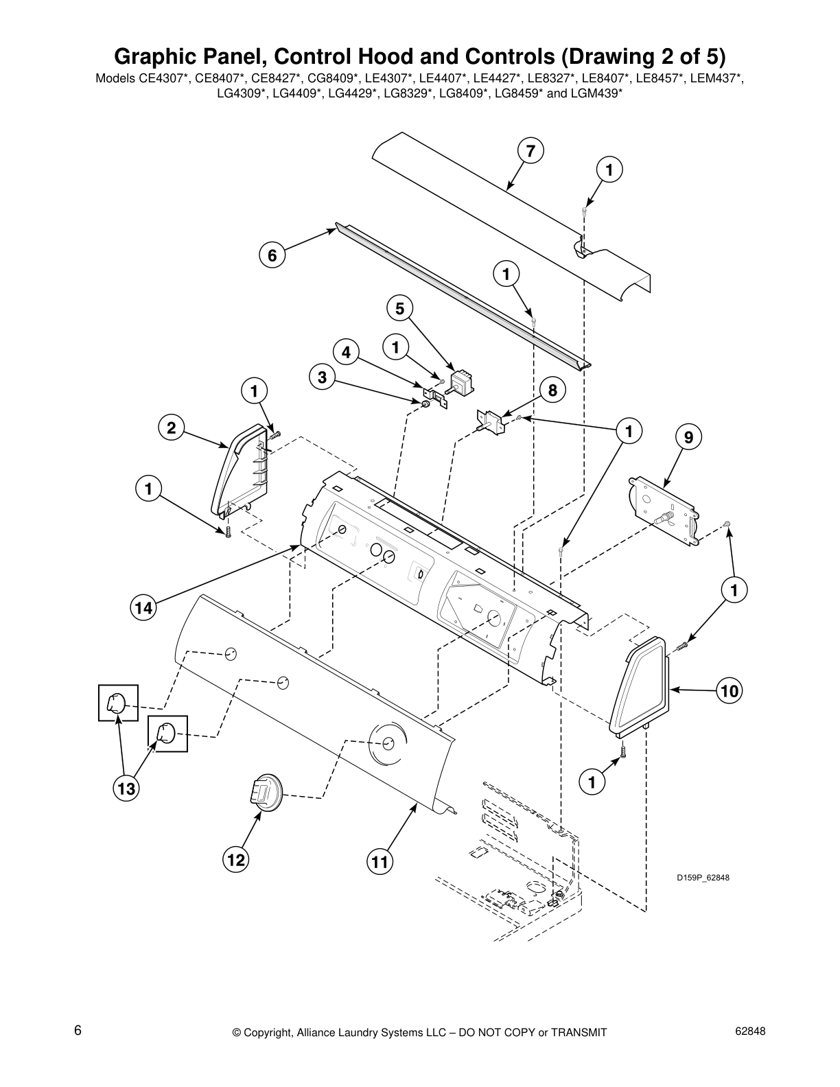 Graphic Panel, Control Hood and Controls (Drawing 2 of 5)