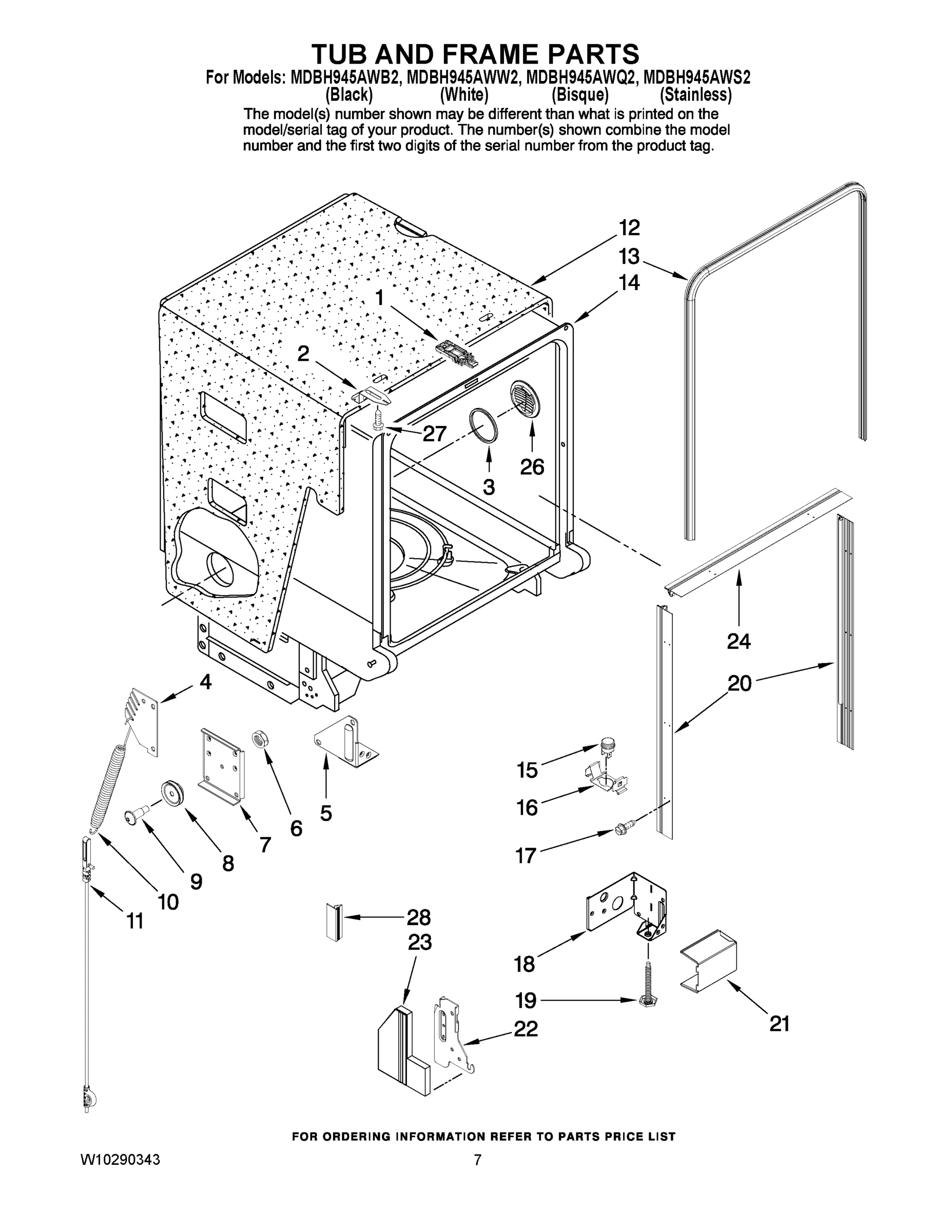 07 - TUB AND FRAME PARTS