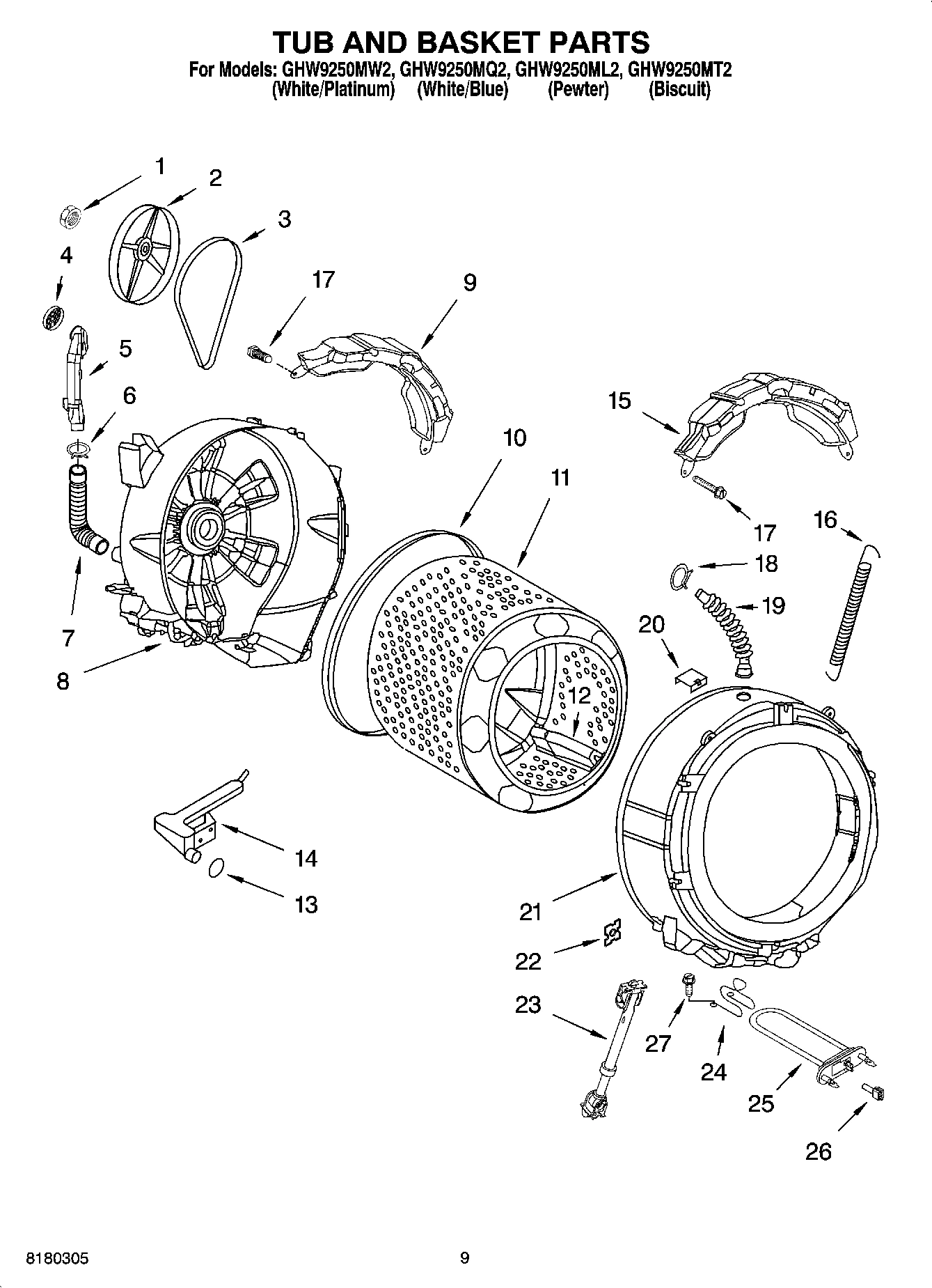 05 - TUB AND BASKET PARTS