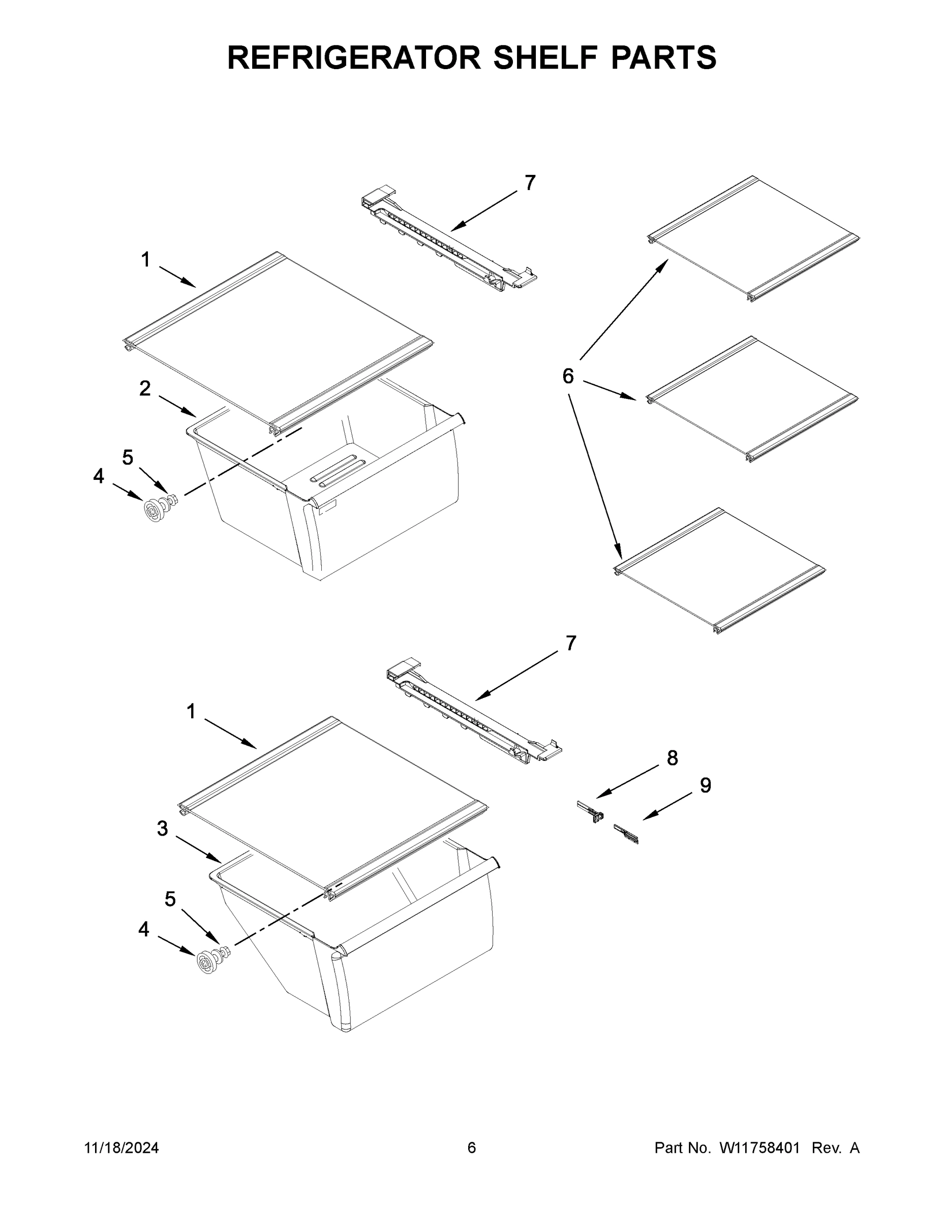 04 - REFRIGERATOR SHELF PARTS