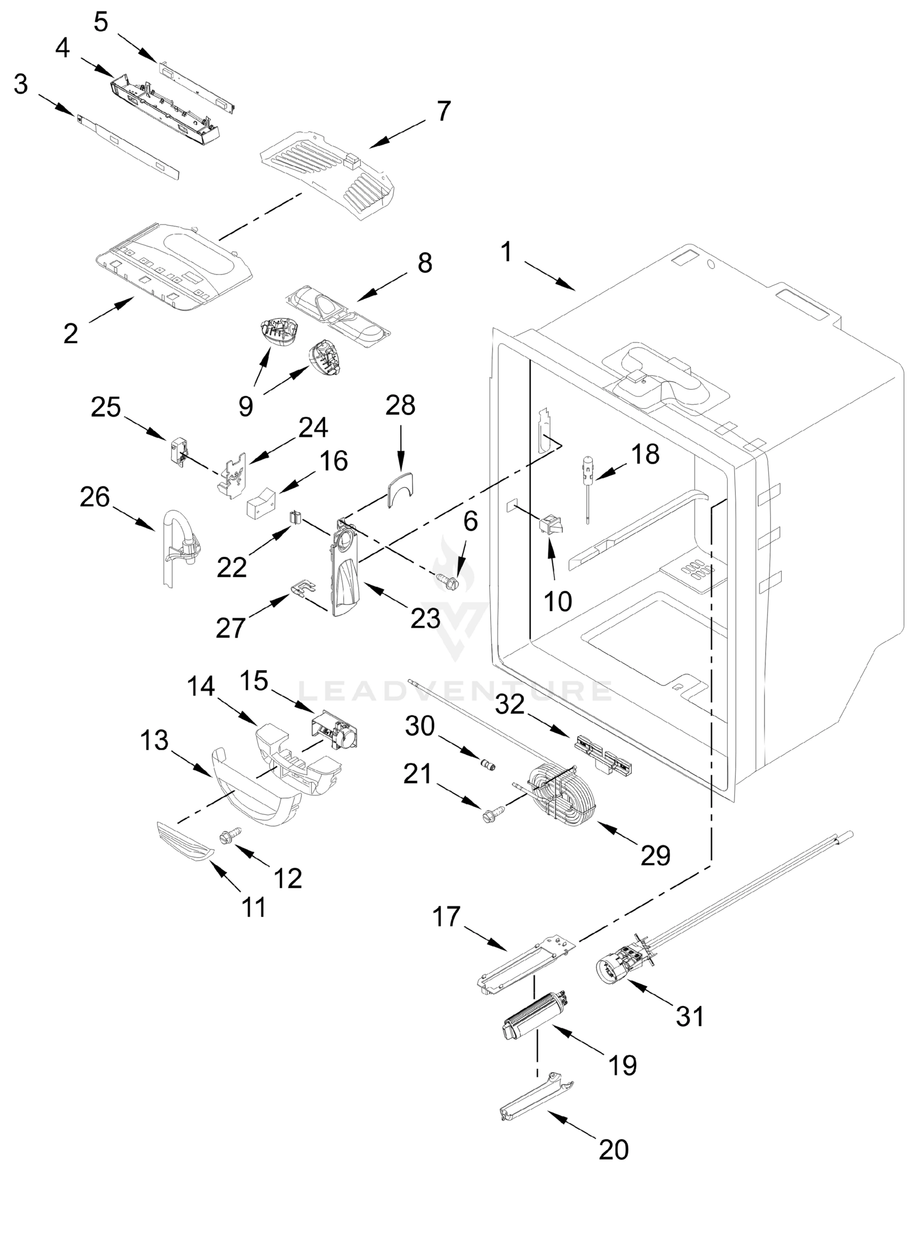 REFRIGERATOR LINER PARTS