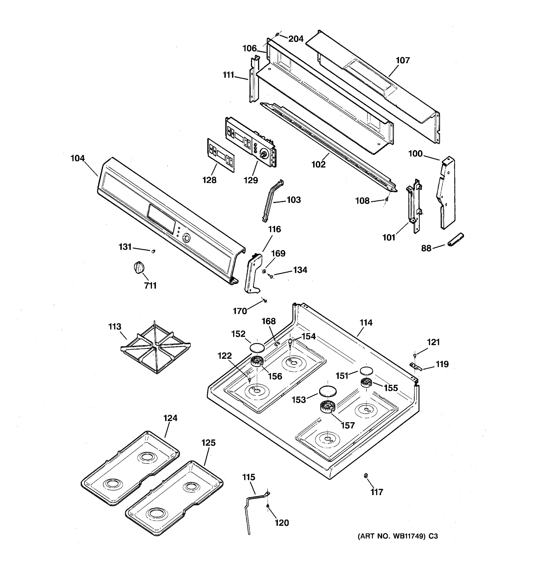 CONTROL PANEL & COOKTOP