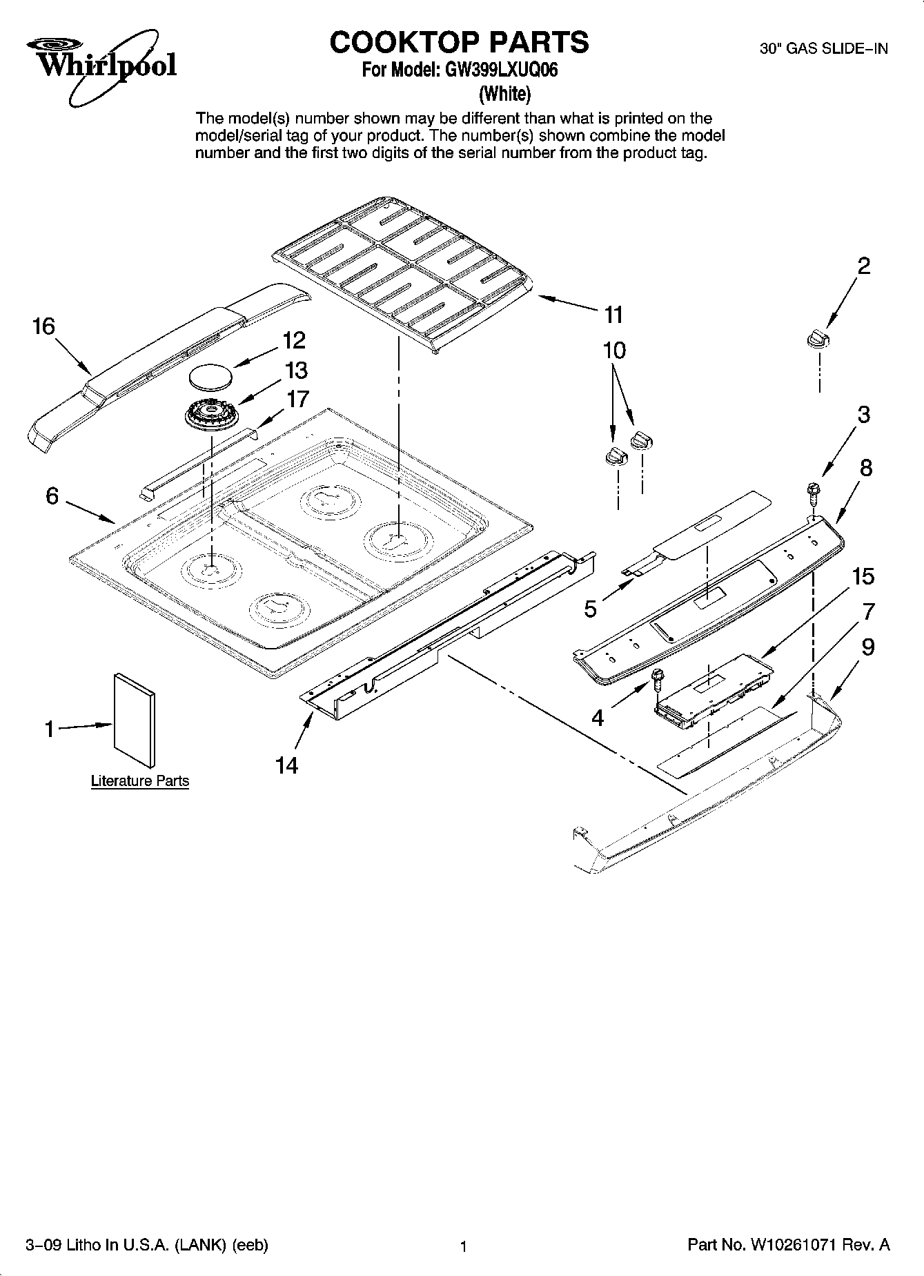 01 - COOKTOP PARTS