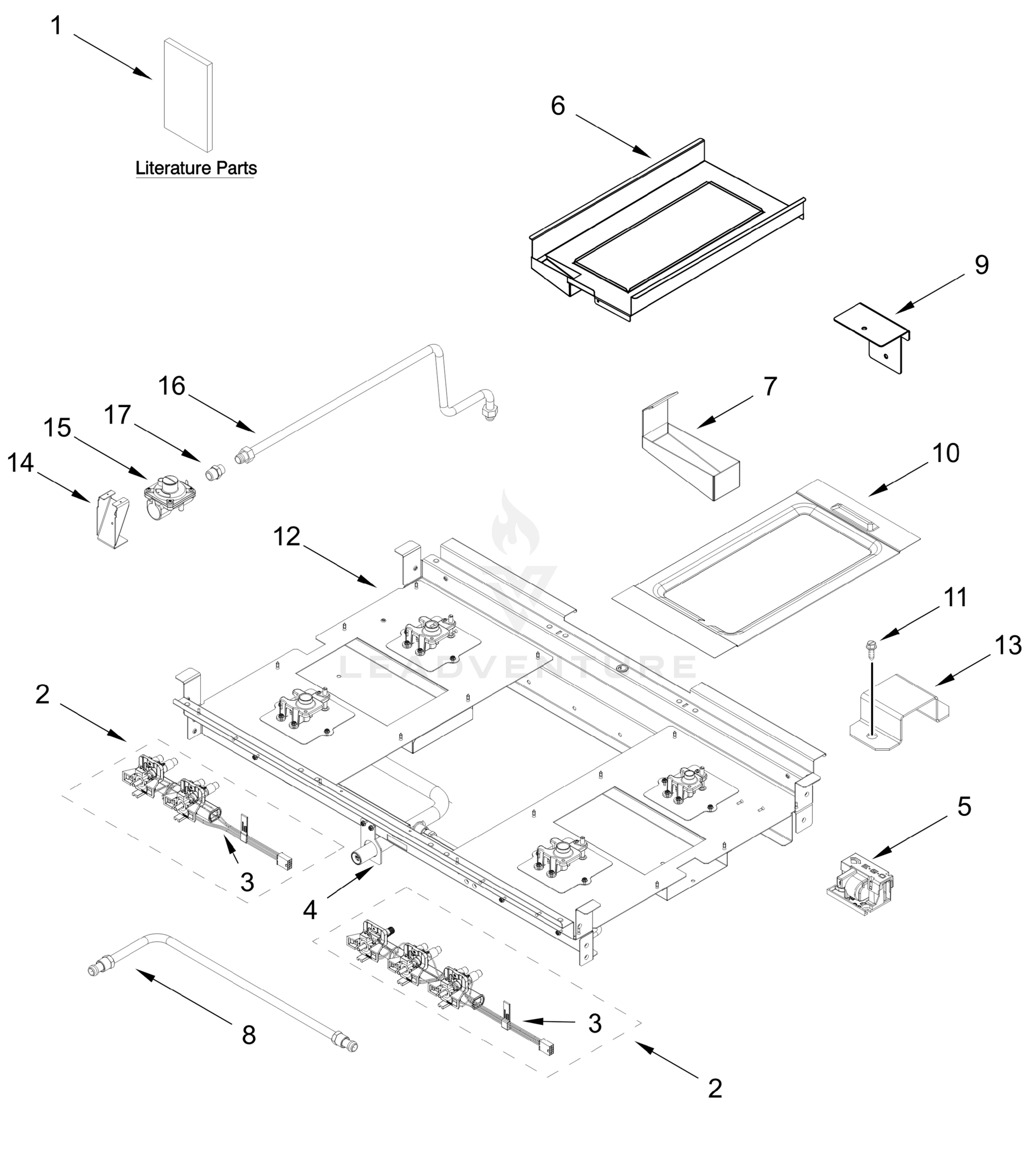 BURNER BOX AND GRILL PARTS