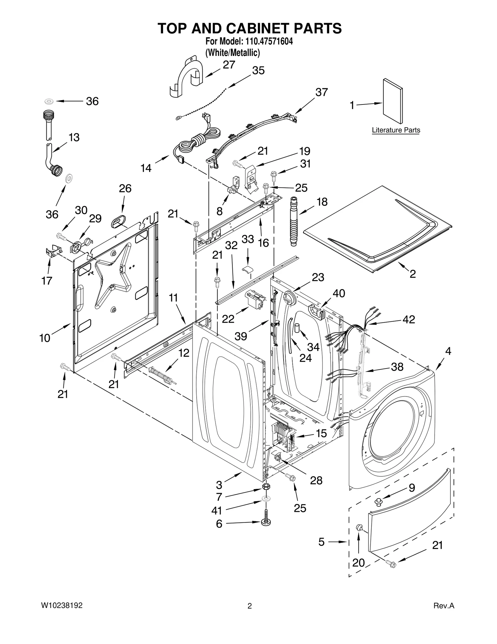 TOP AND CABINET PARTS
