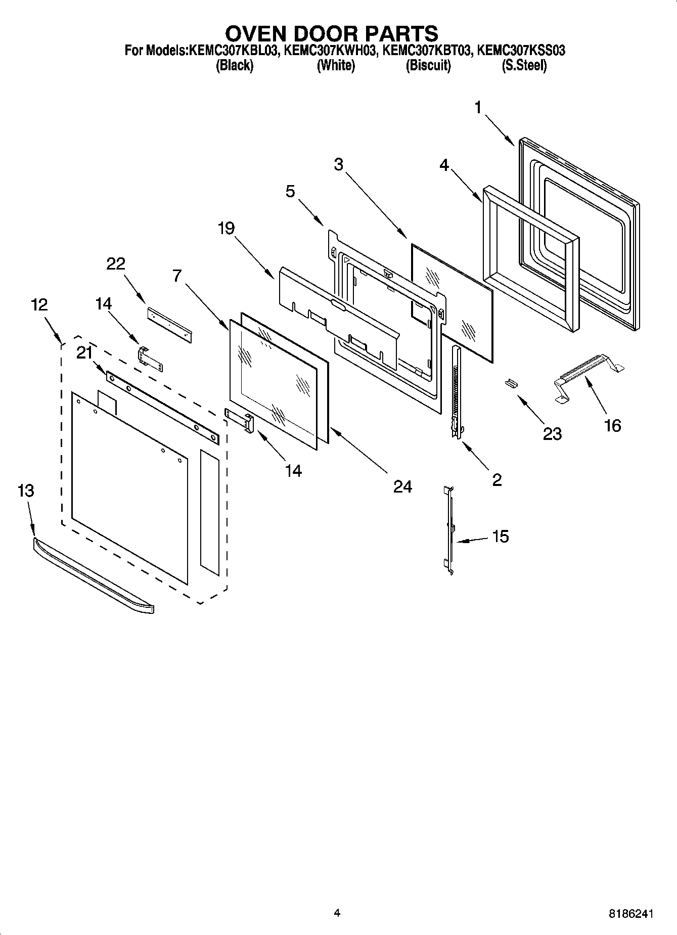 03 - OVEN DOOR PARTS