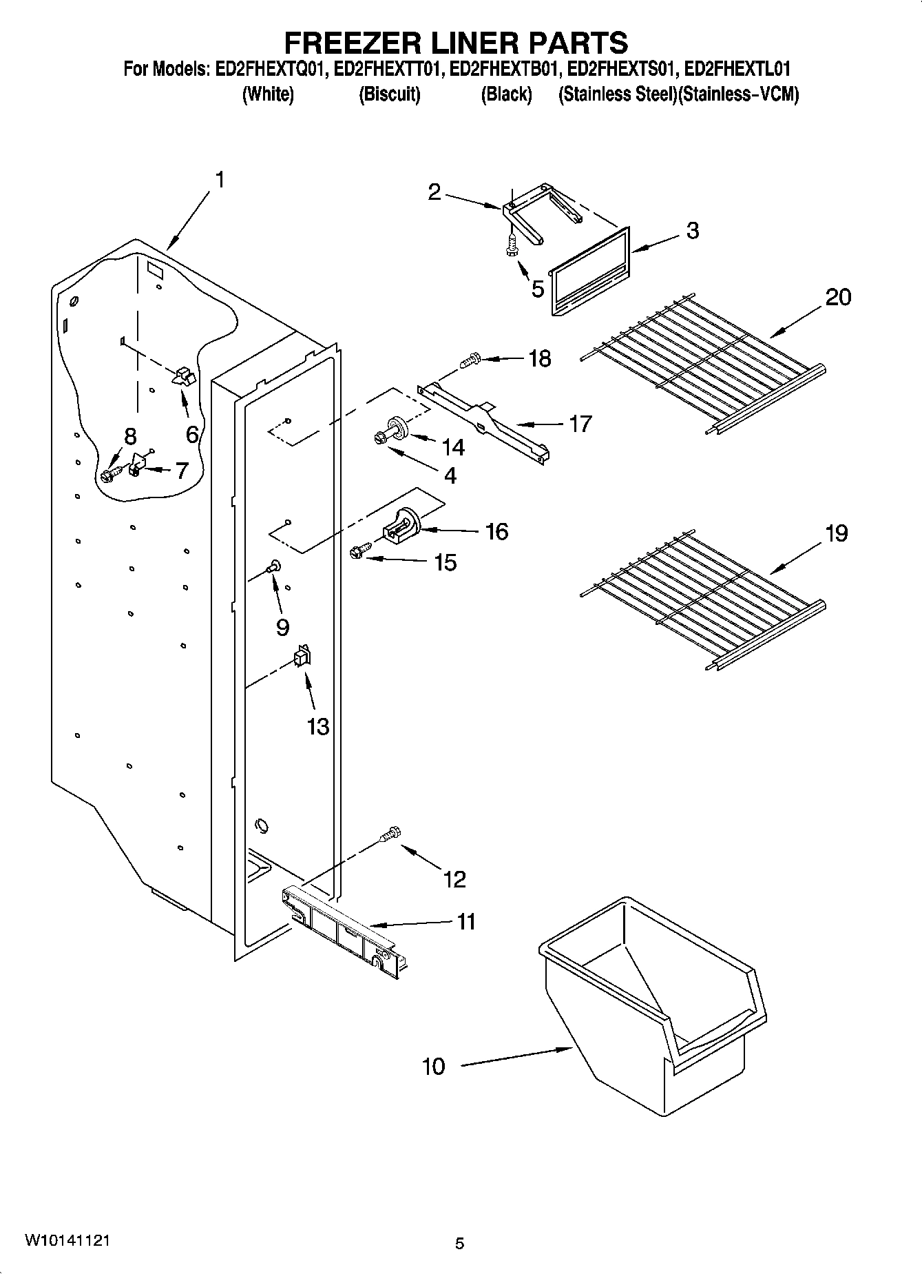 04 - FREEZER LINER PARTS
