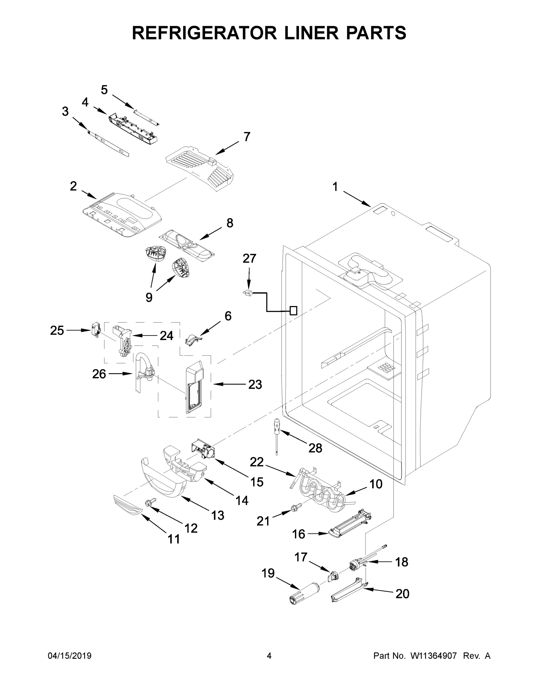 03 - REFRIGERATOR LINER PARTS