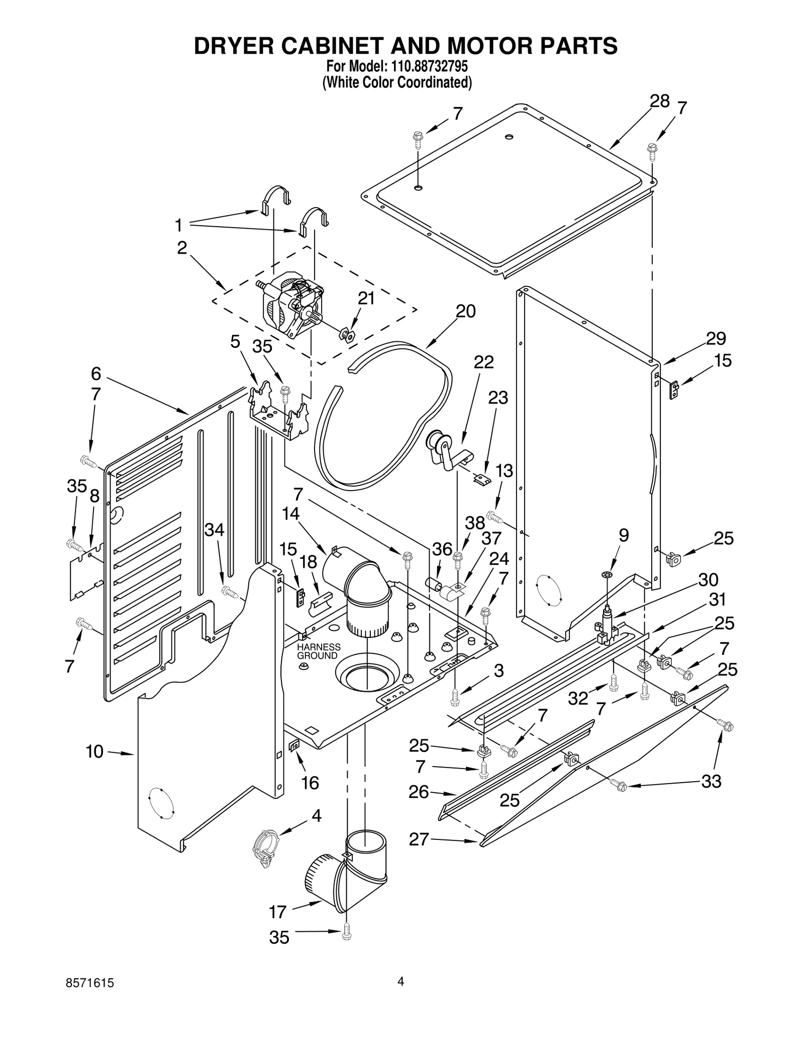 DRYER CABINET AND MOTOR PARTS
