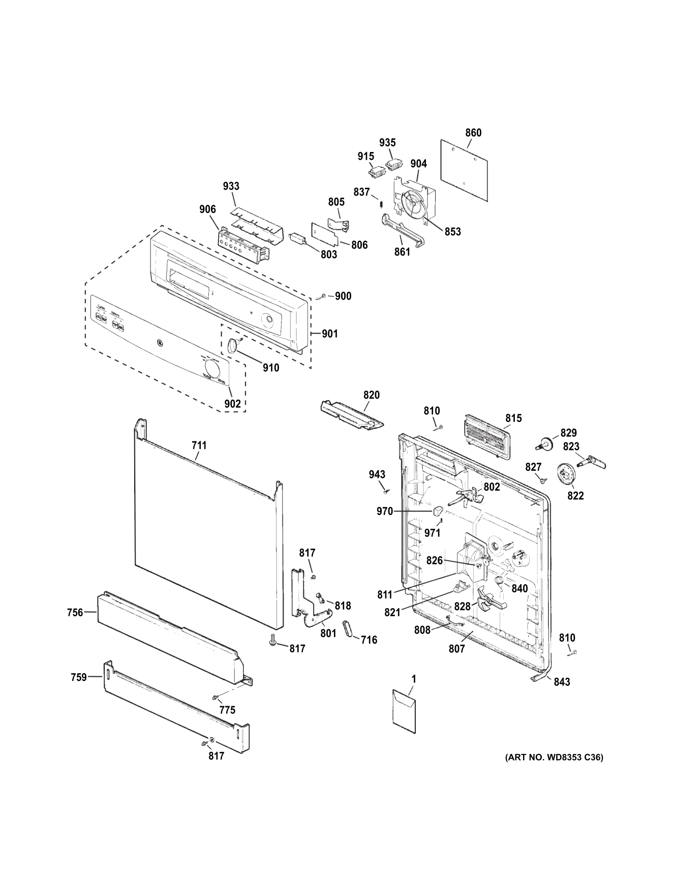 ESCUTCHEON & DOOR ASSEMBLY