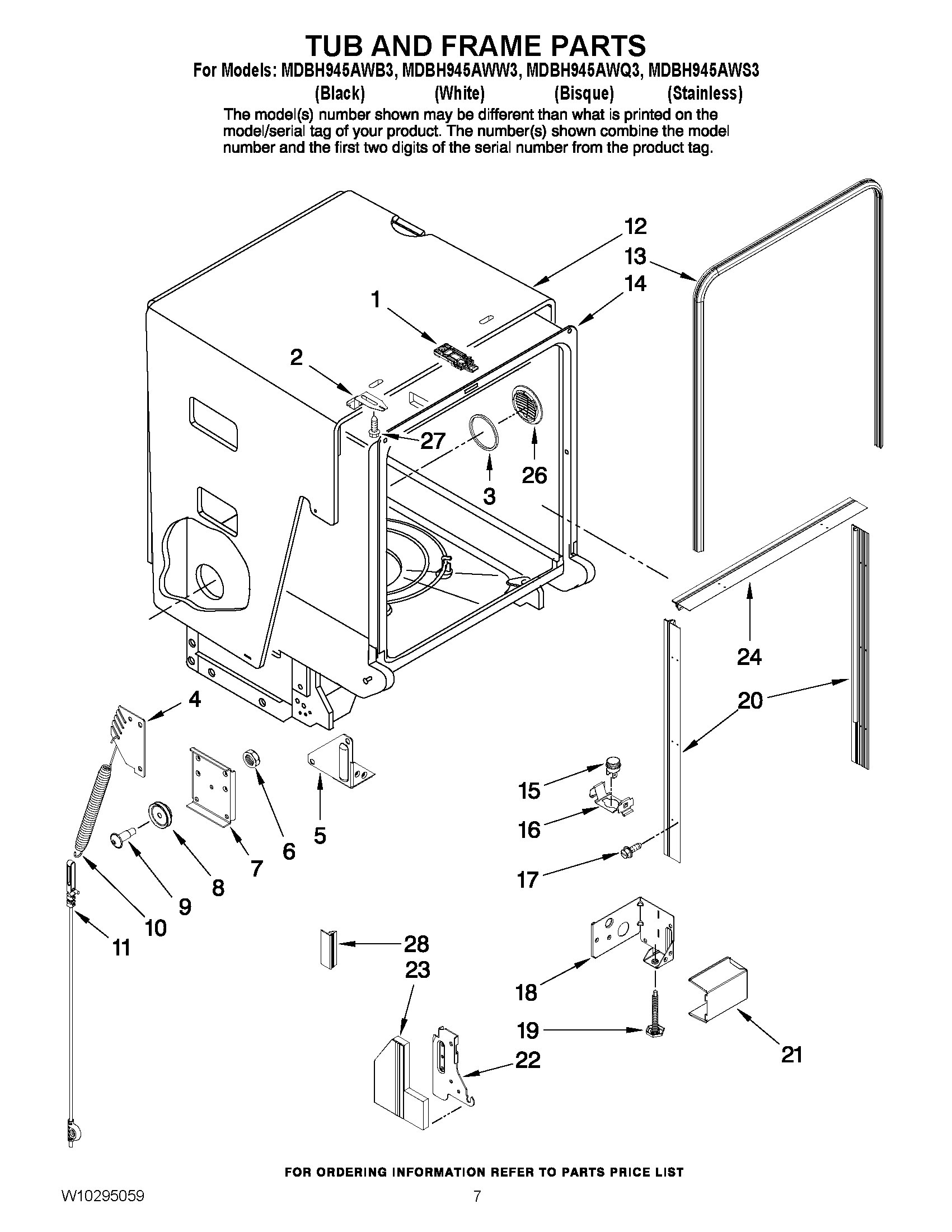 07 - TUB AND FRAME PARTS