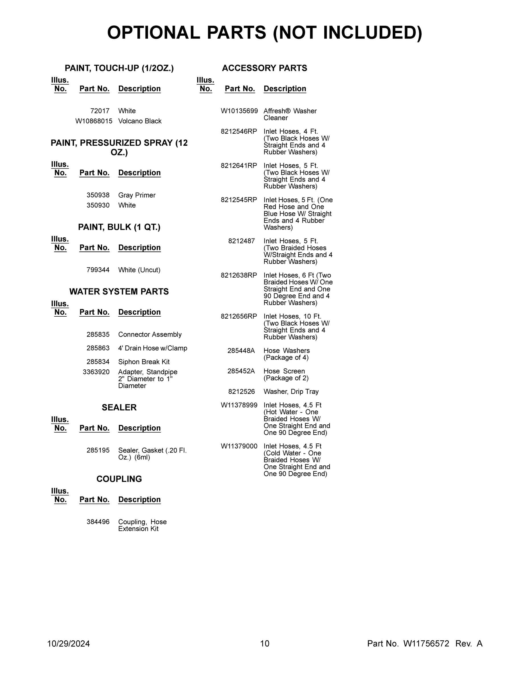 06 - OPTIONAL PARTS (NOT INCLUDED)