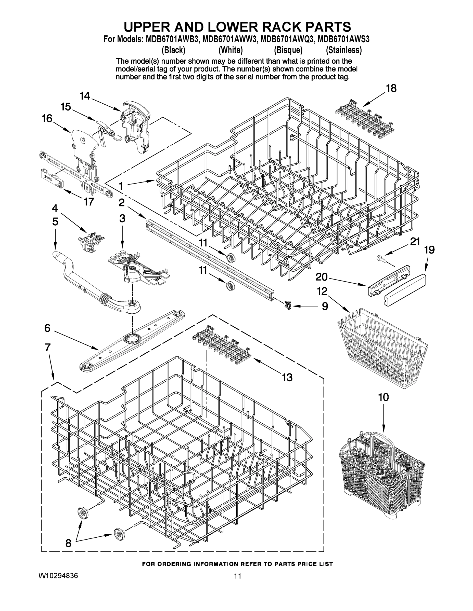 09 - UPPER AND LOWER RACK PARTS