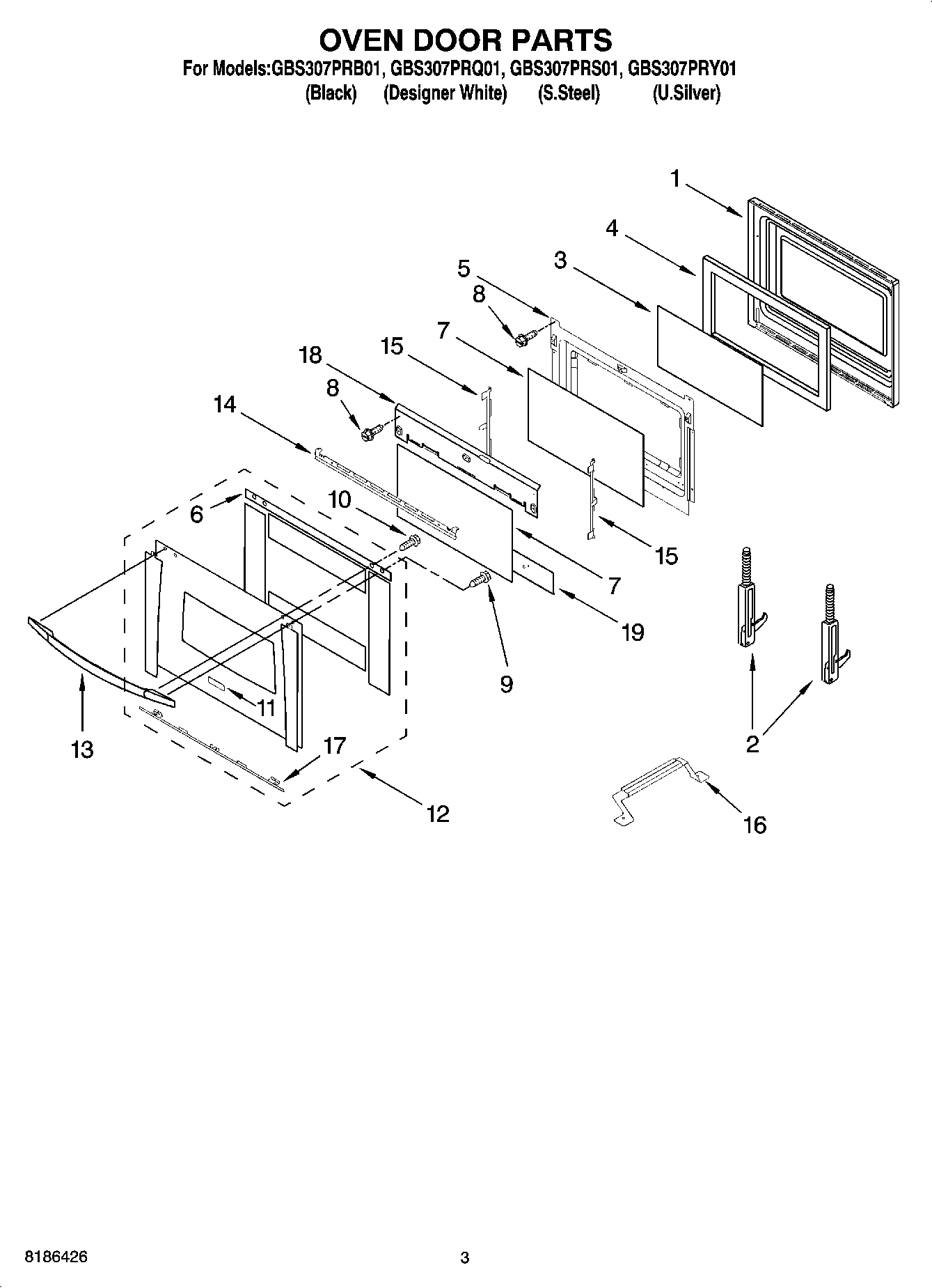02 - OVEN DOOR PARTS