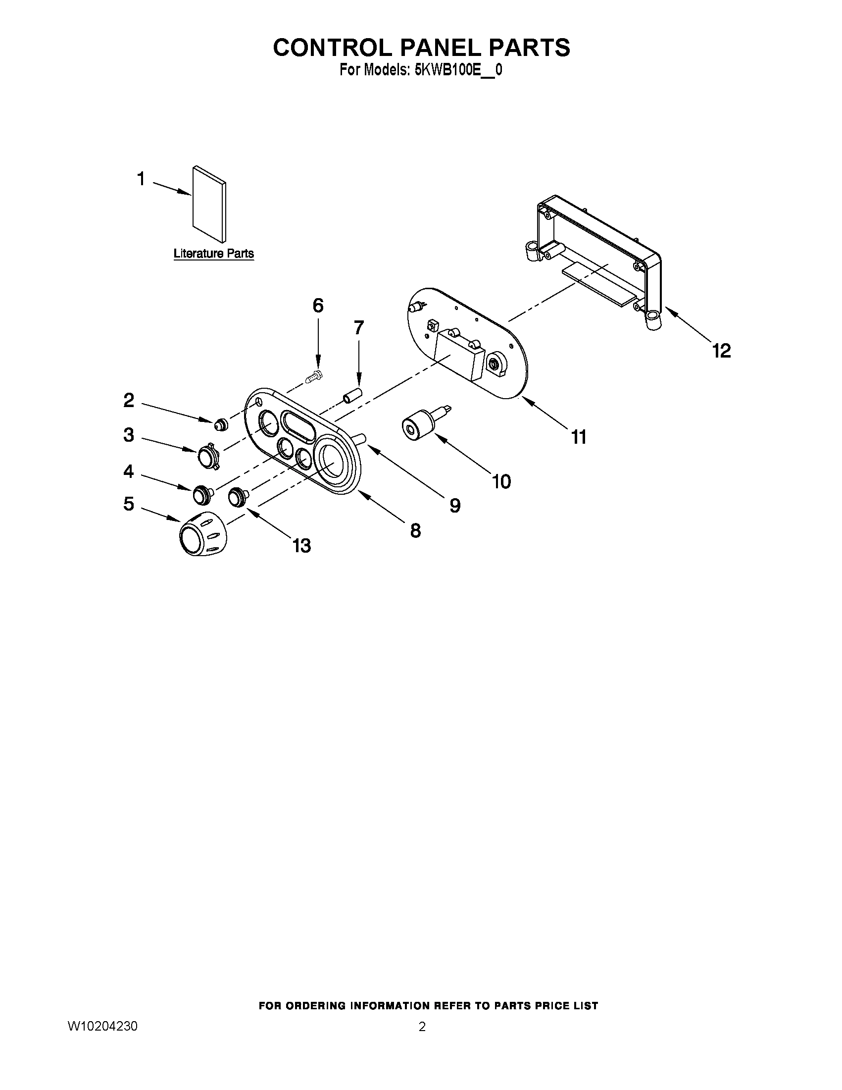 01 - CONTROL PANEL PARTS