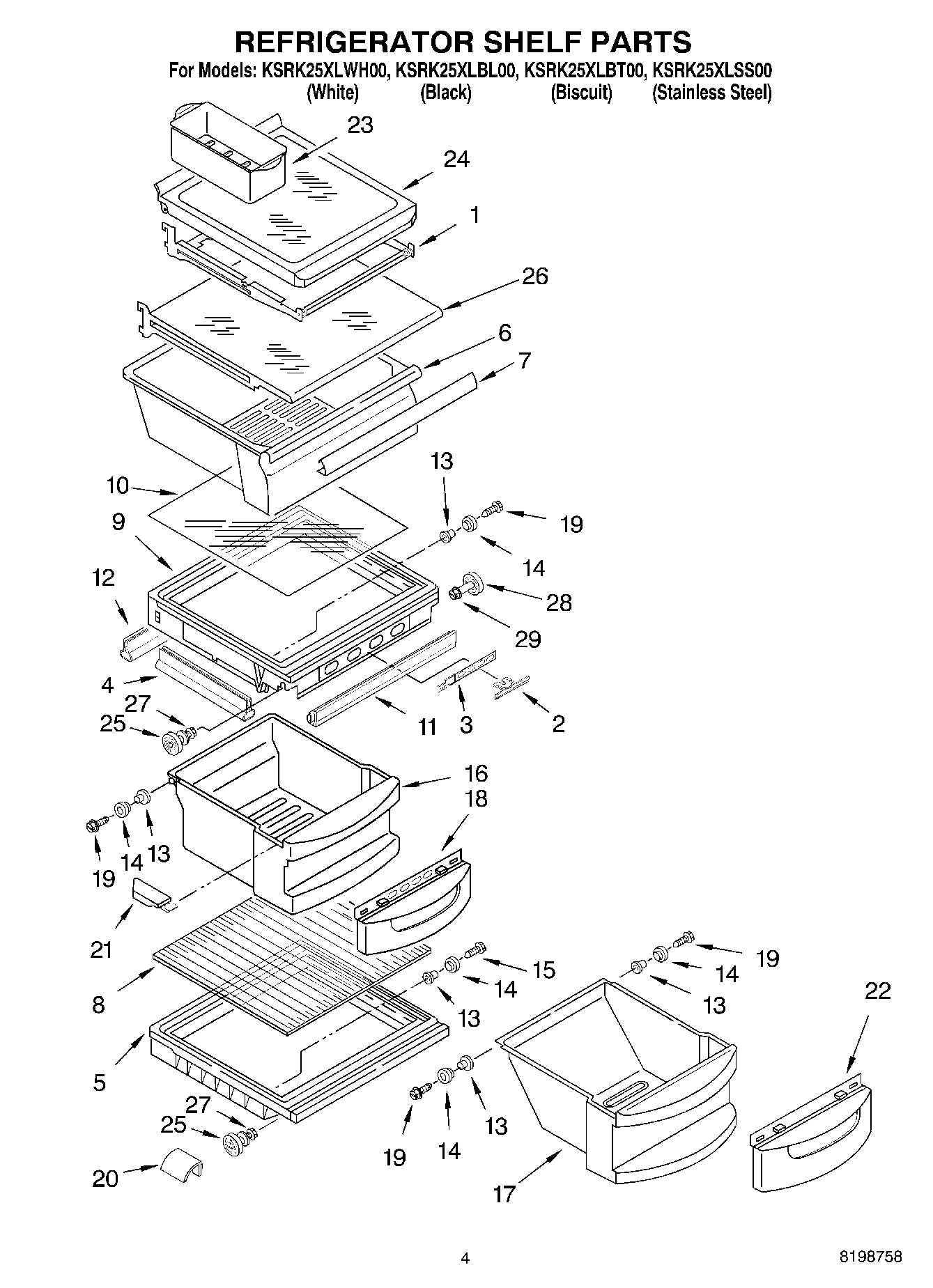 03 - REFRIGERATOR SHELF PARTS