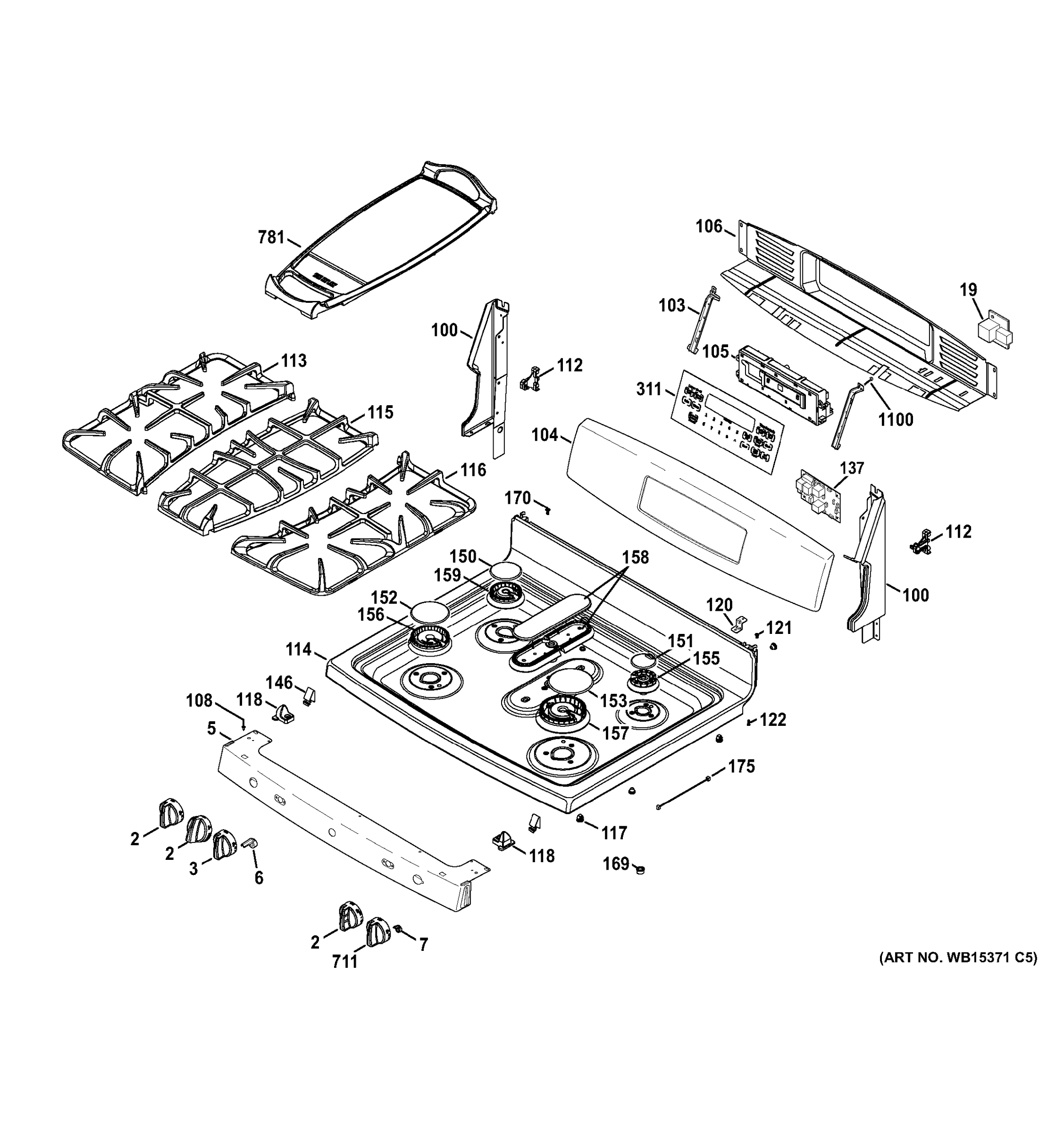 CONTROL PANEL & COOKTOP