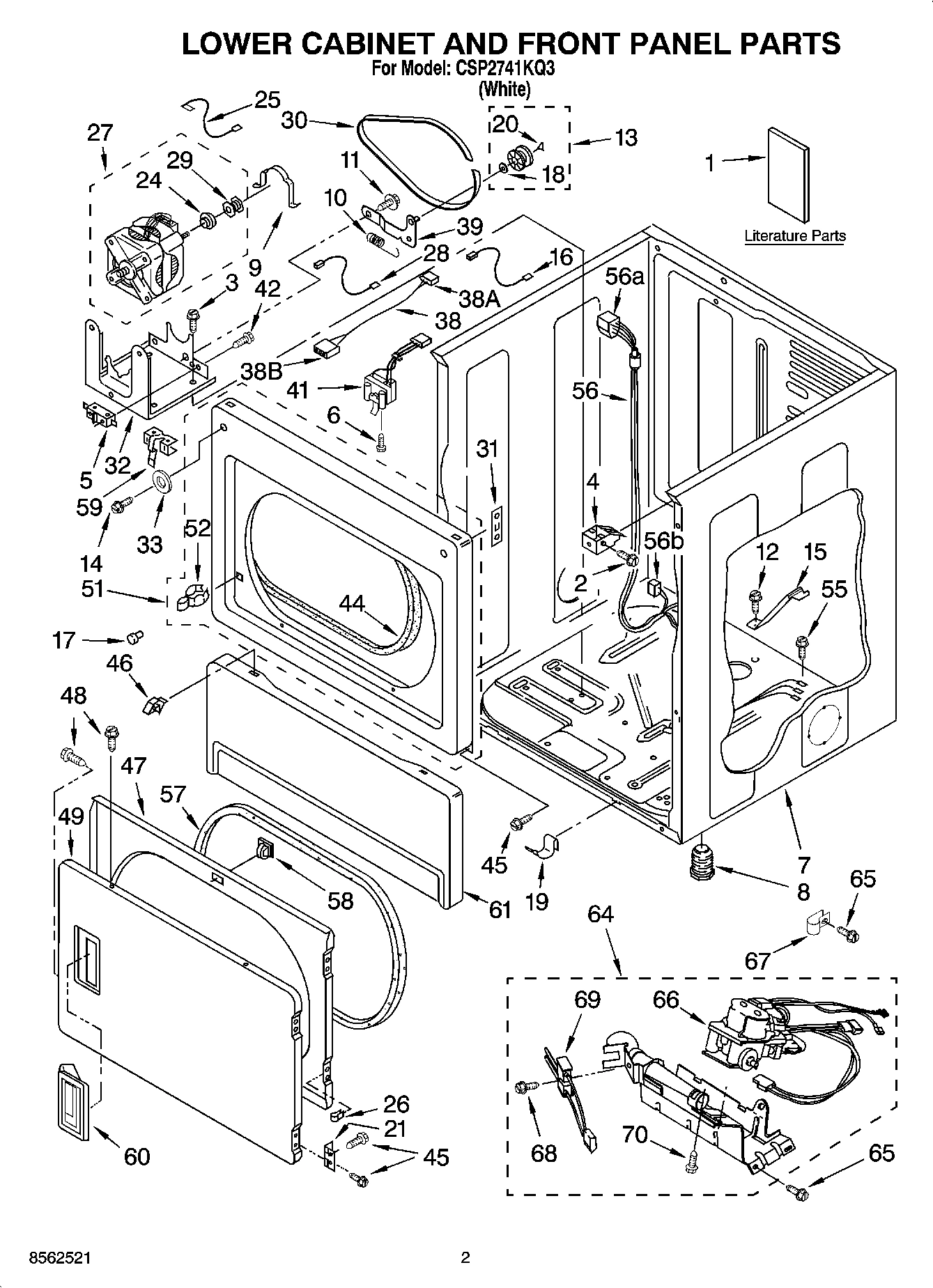 02 - LOWER CABINET AND FRONT PANEL PARTS
