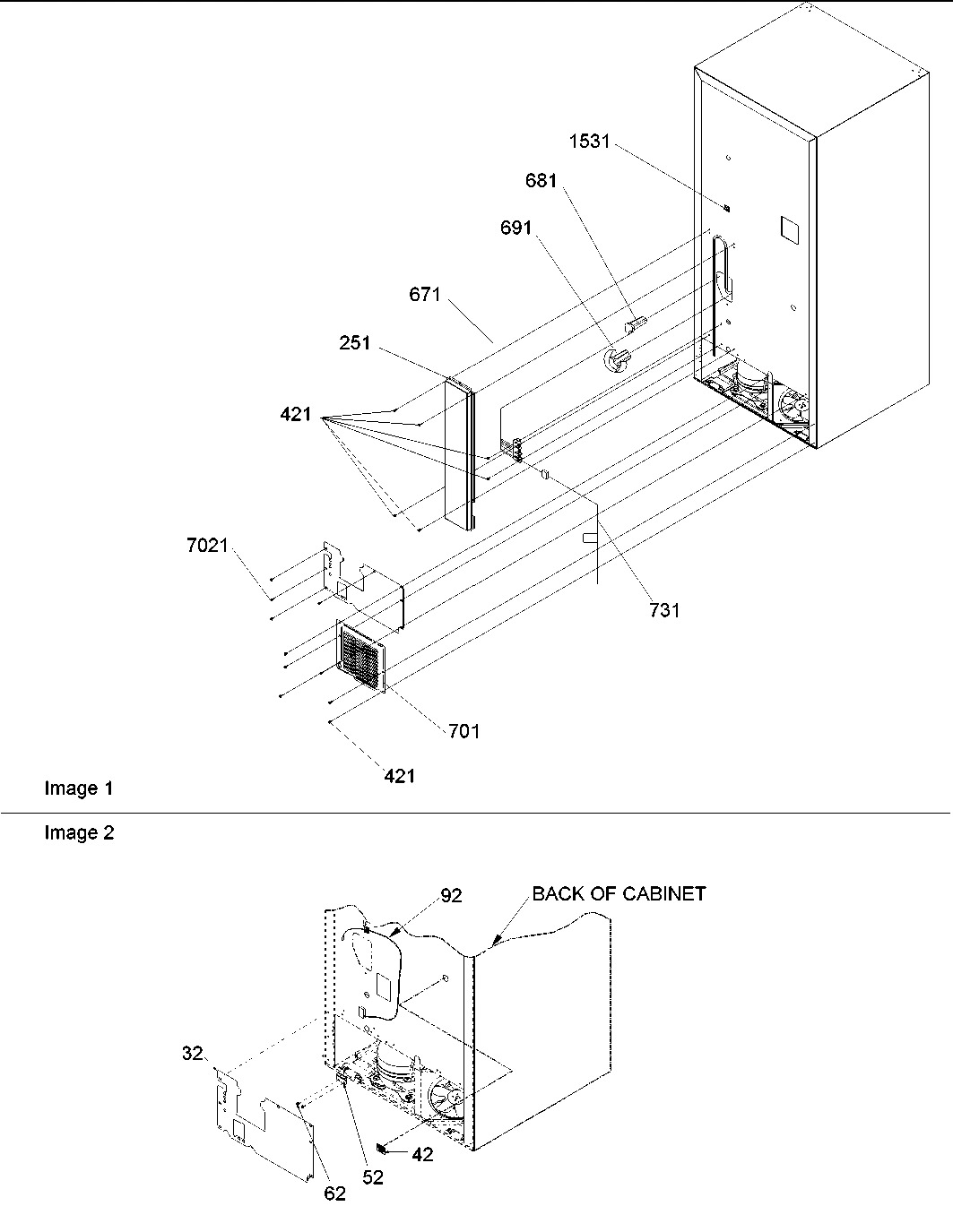 01 - Cabinet Back & Water Valve