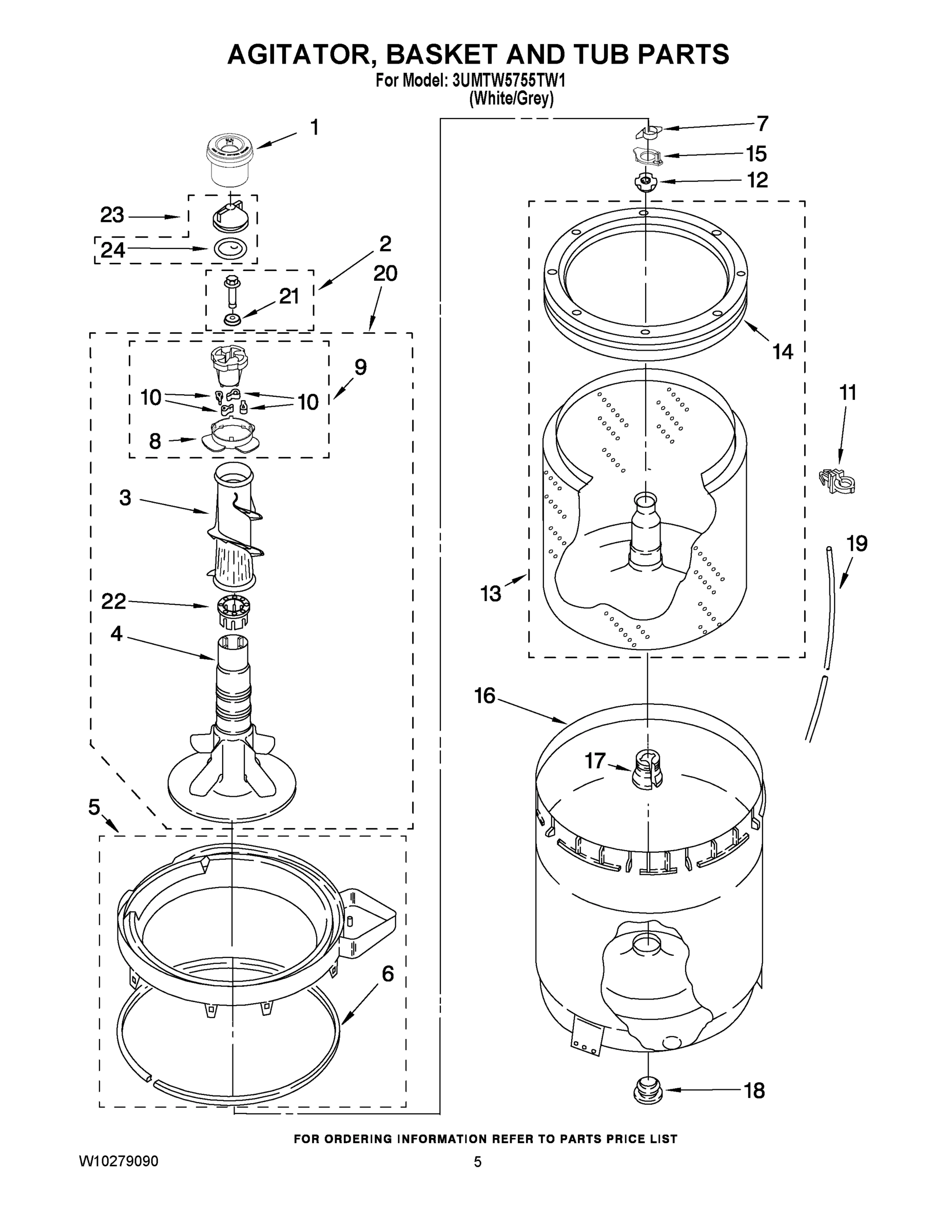 03 - AGITATOR, BASKET AND TUB PARTS