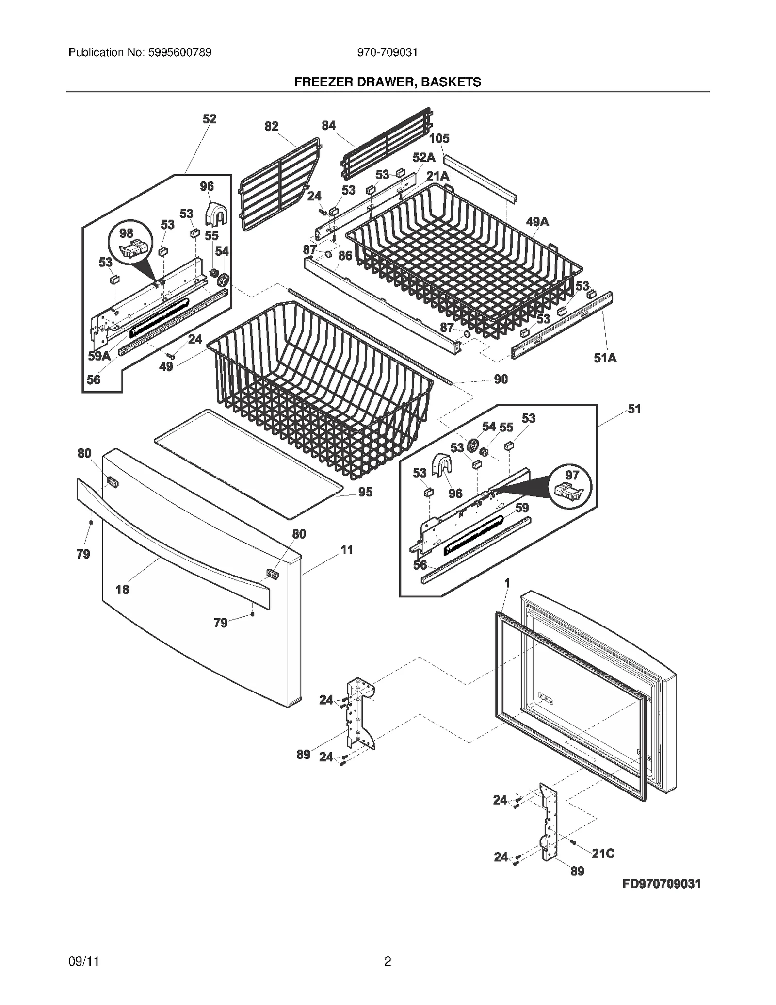FREEZER DRAWER, BASKETS