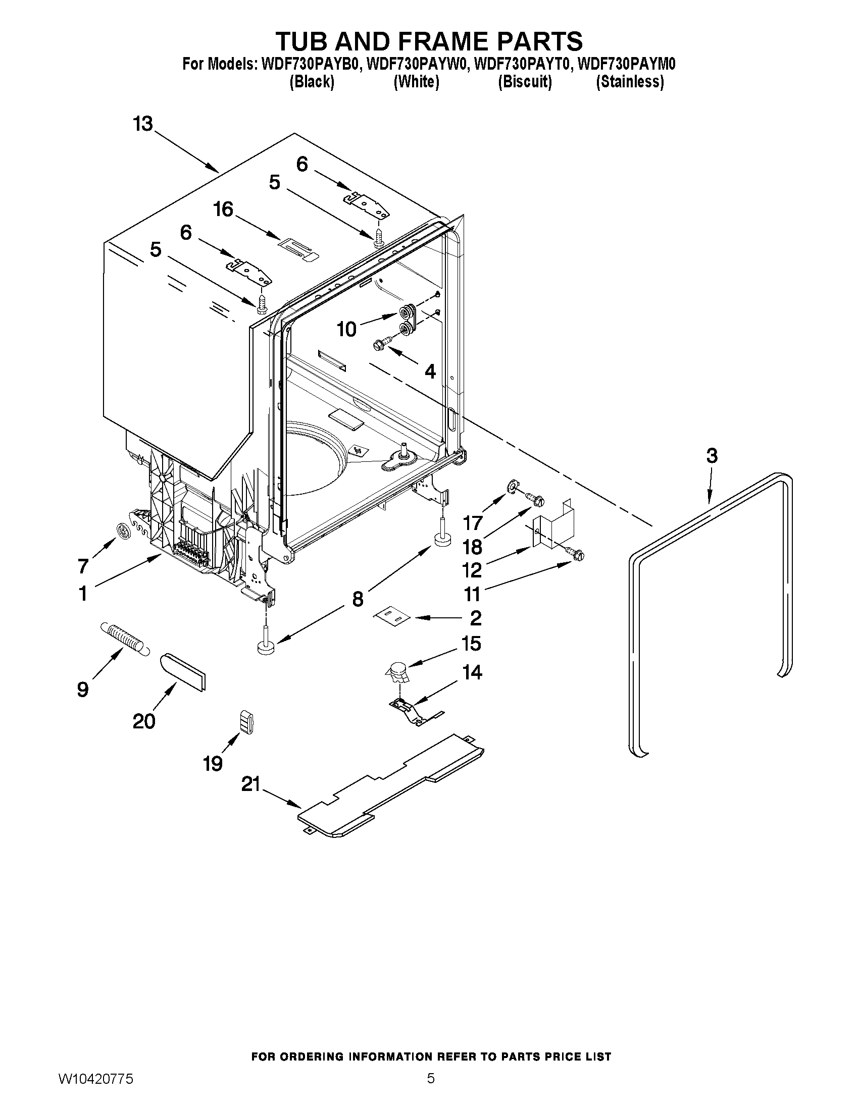 05 - TUB AND FRAME PARTS