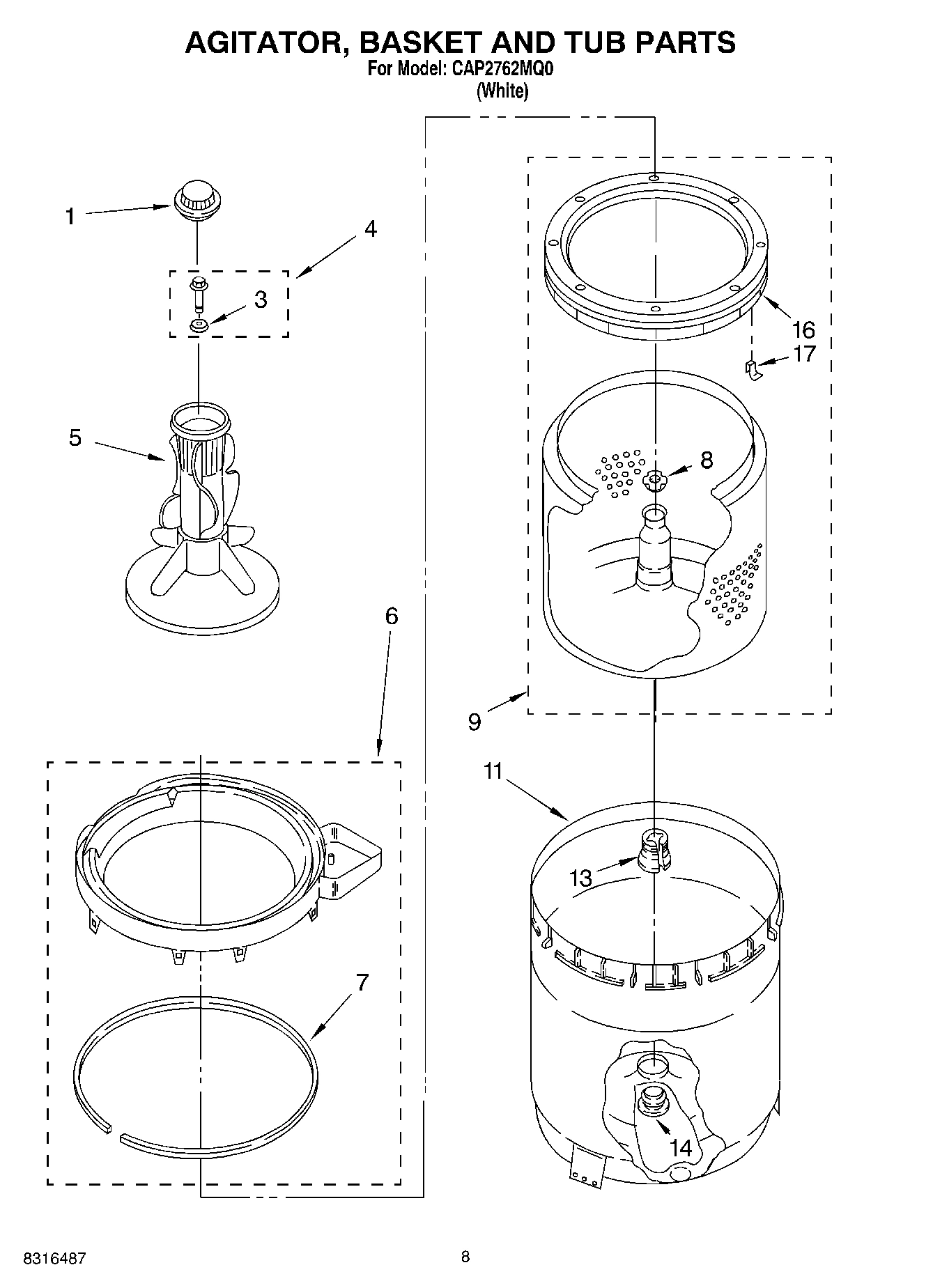 05 - AGITATOR, BASKET AND TUB PARTS