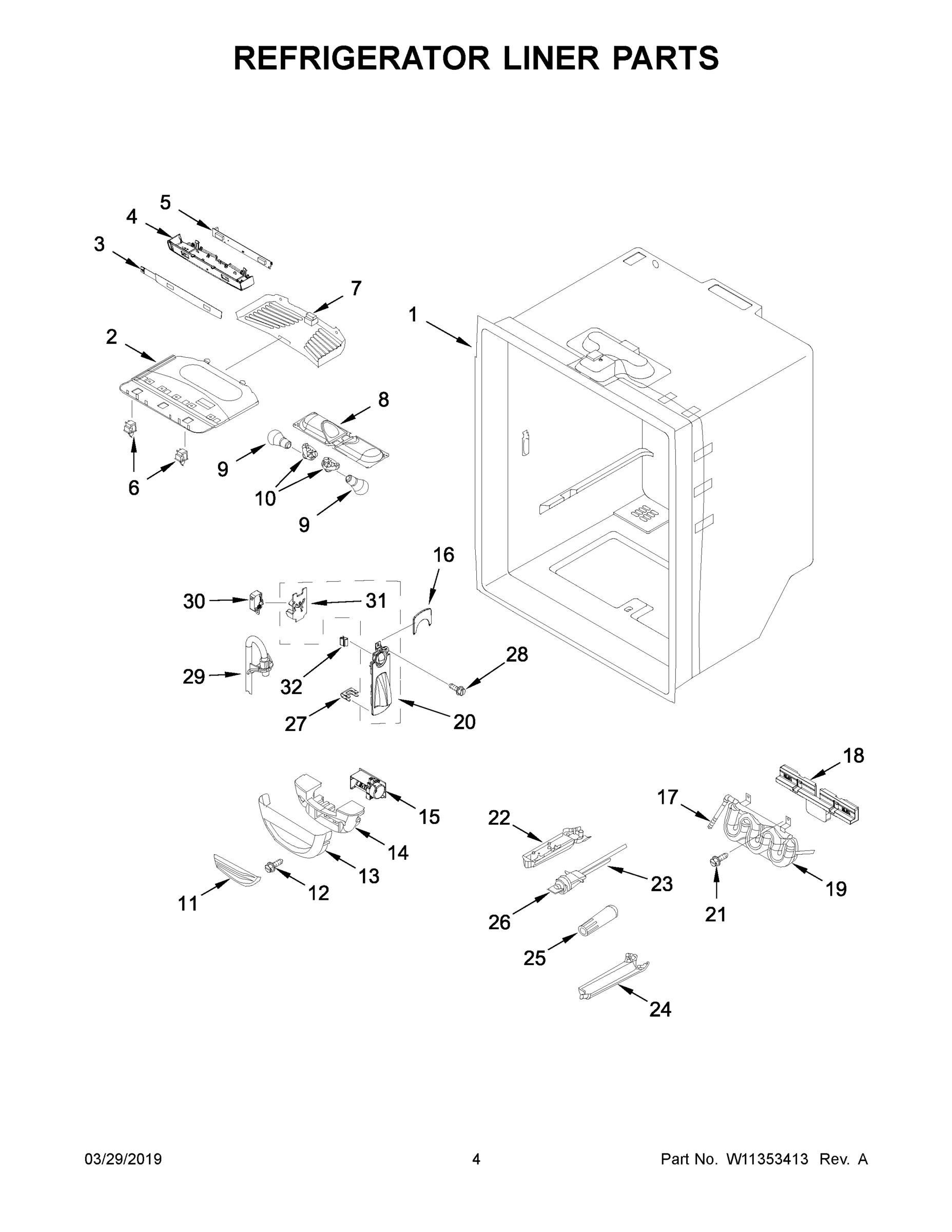 03 - REFRIGERATOR LINER PARTS