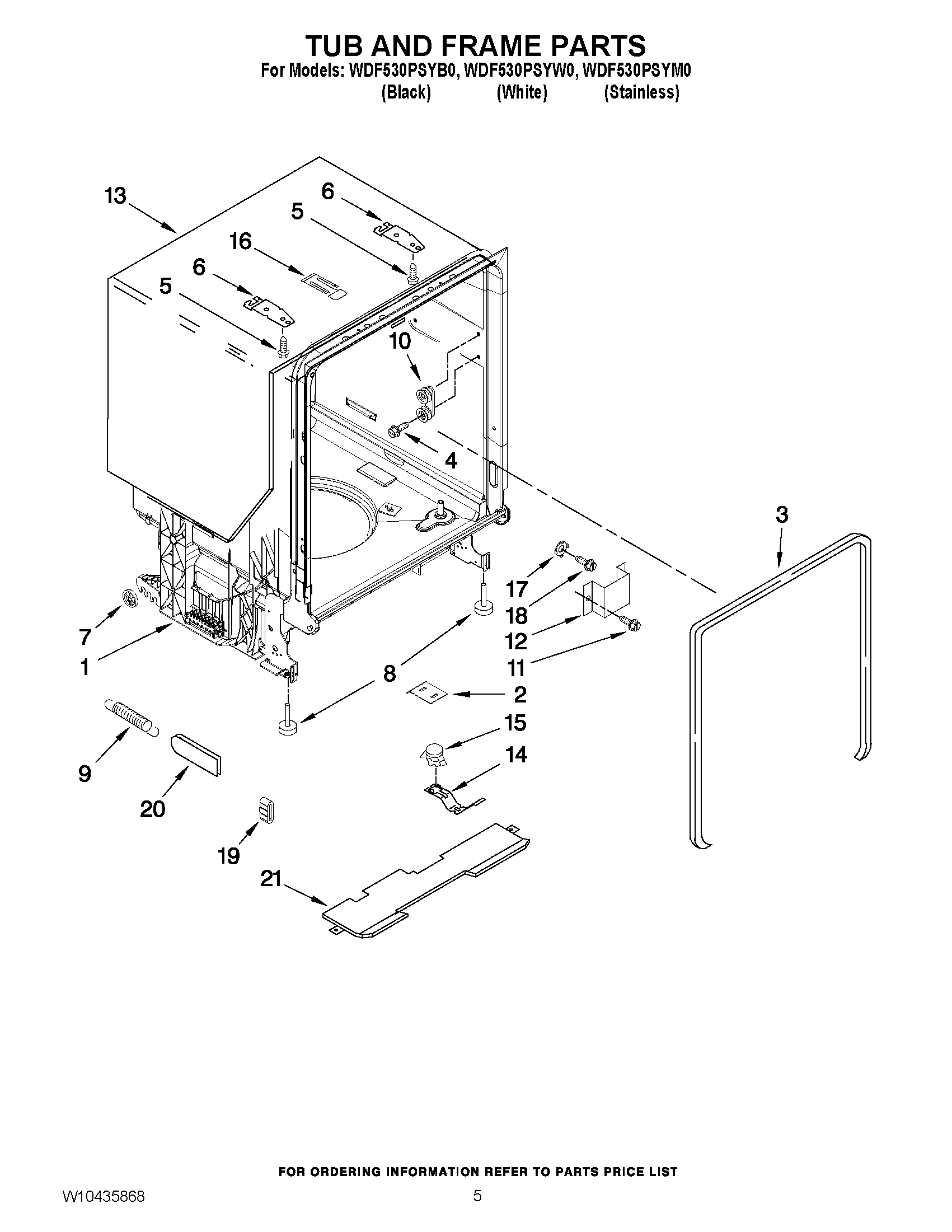 05 - TUB AND FRAME PARTS