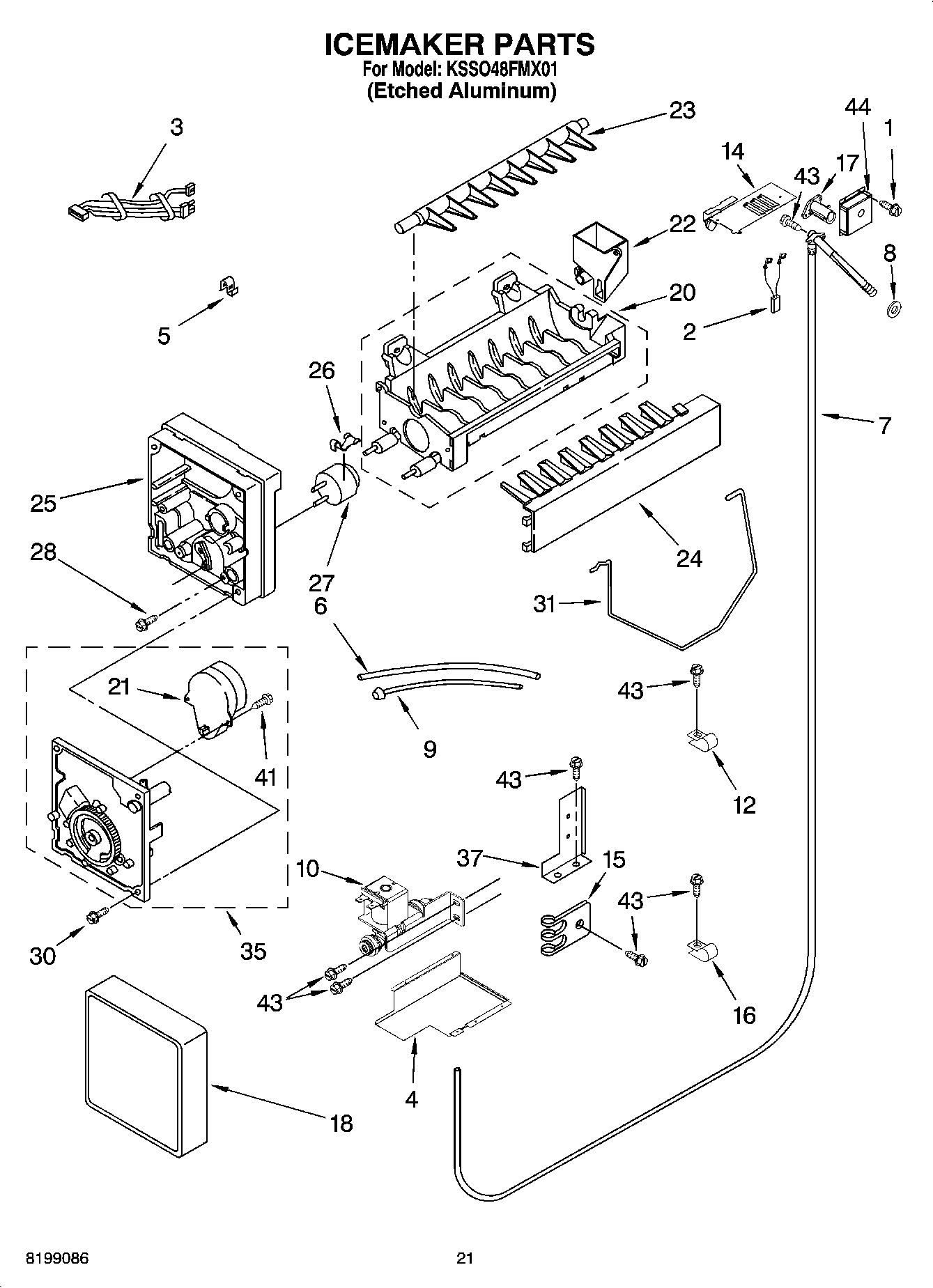 13 - ICEMAKER PARTS