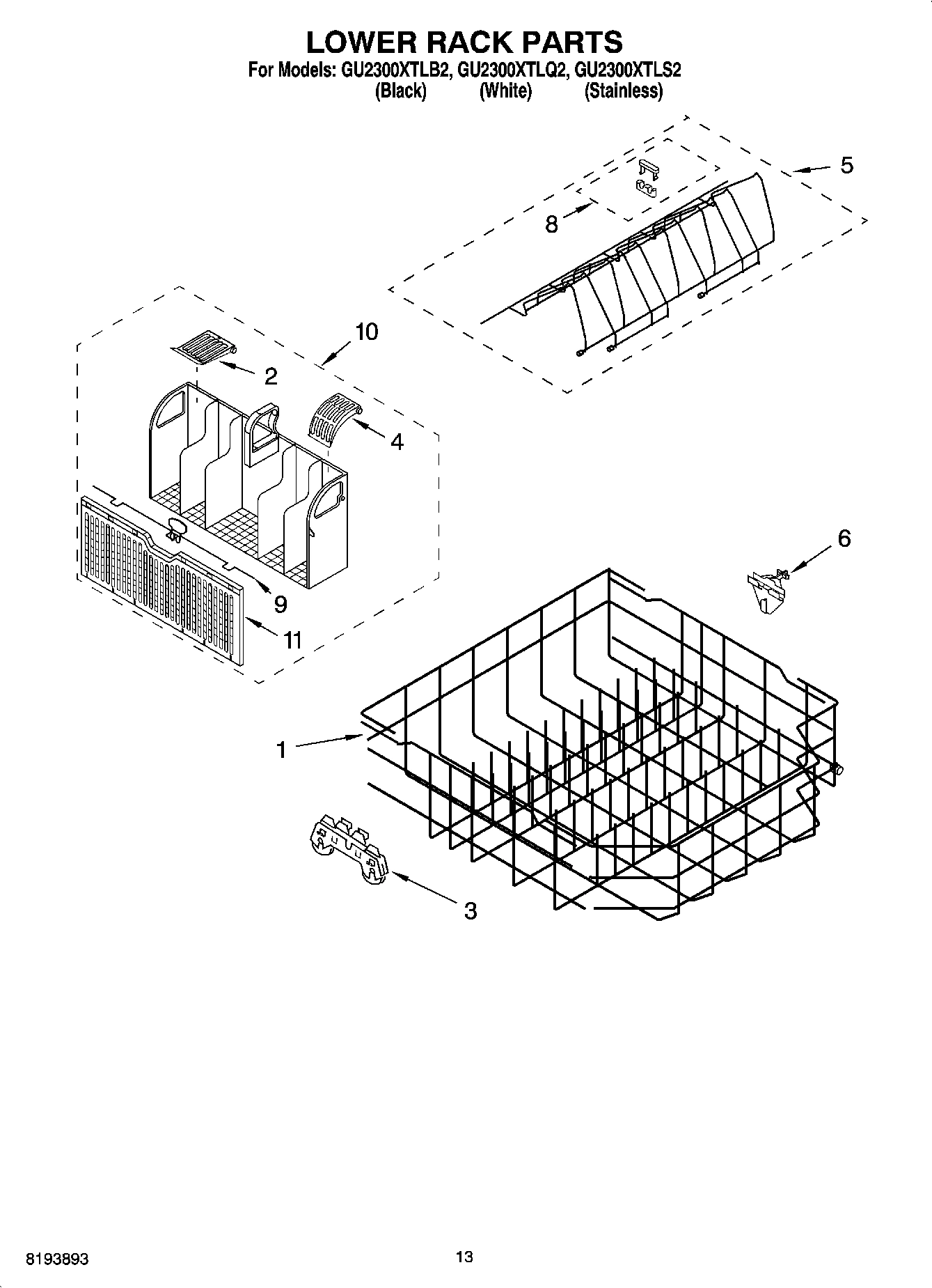 11 - LOWER RACK PARTS