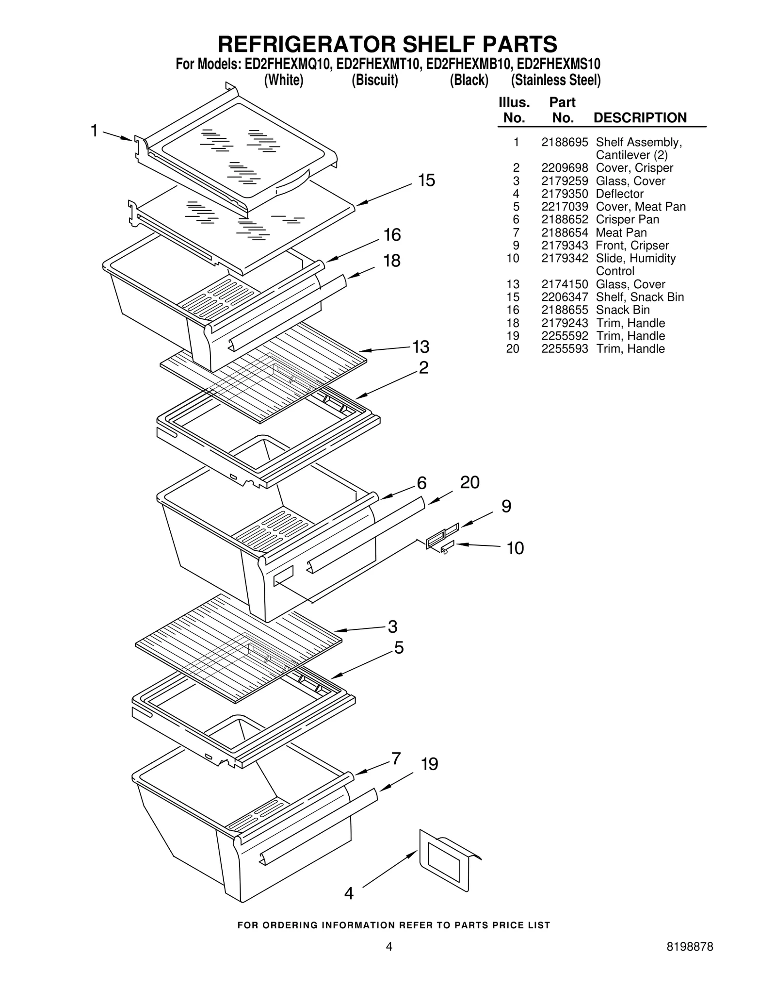 REFRIGERATOR SHELF PARTS