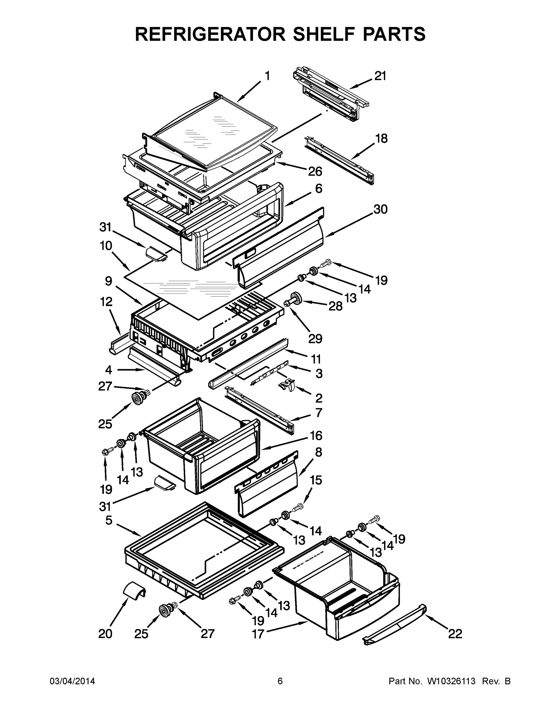 04 - REFRIGERATOR SHELF PARTS
