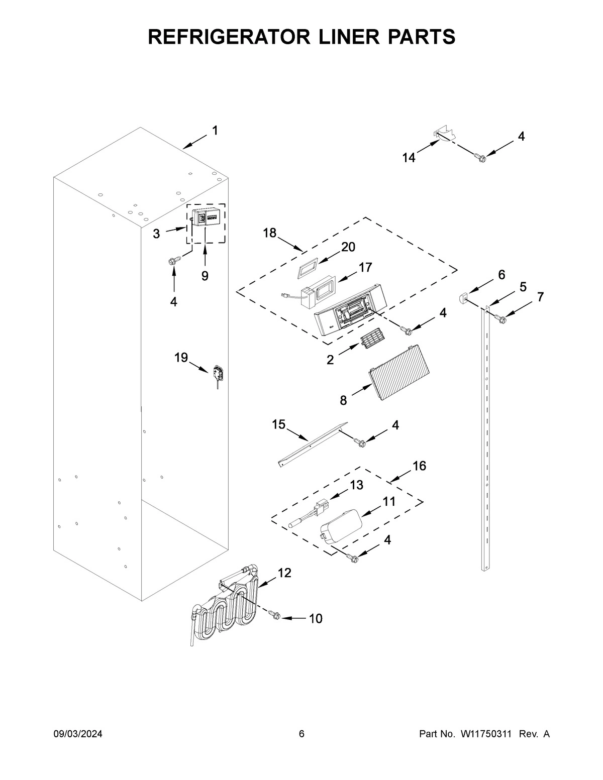 04 - REFRIGERATOR LINER PARTS