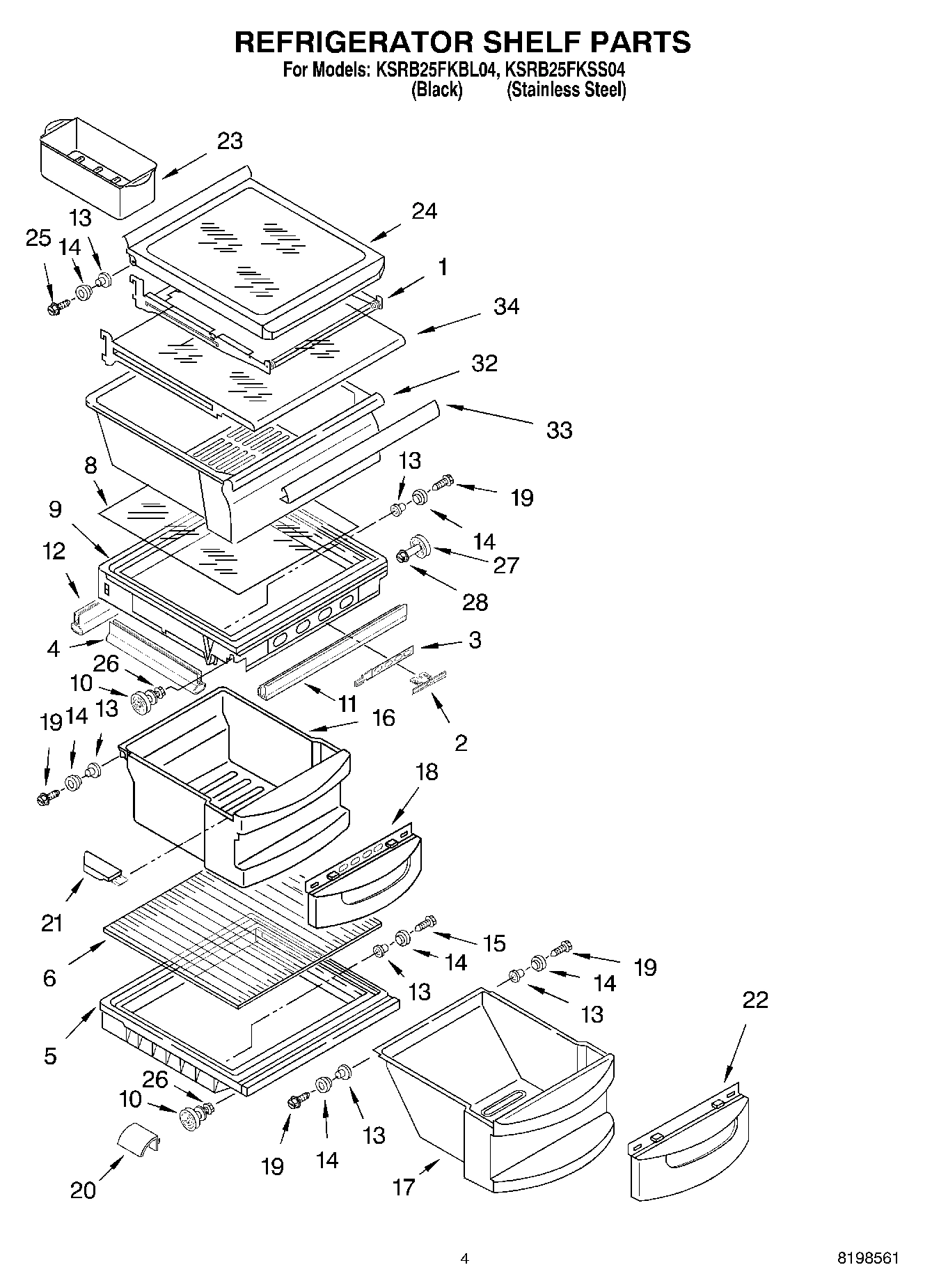 03 - REFRIGERATOR SHELF PARTS