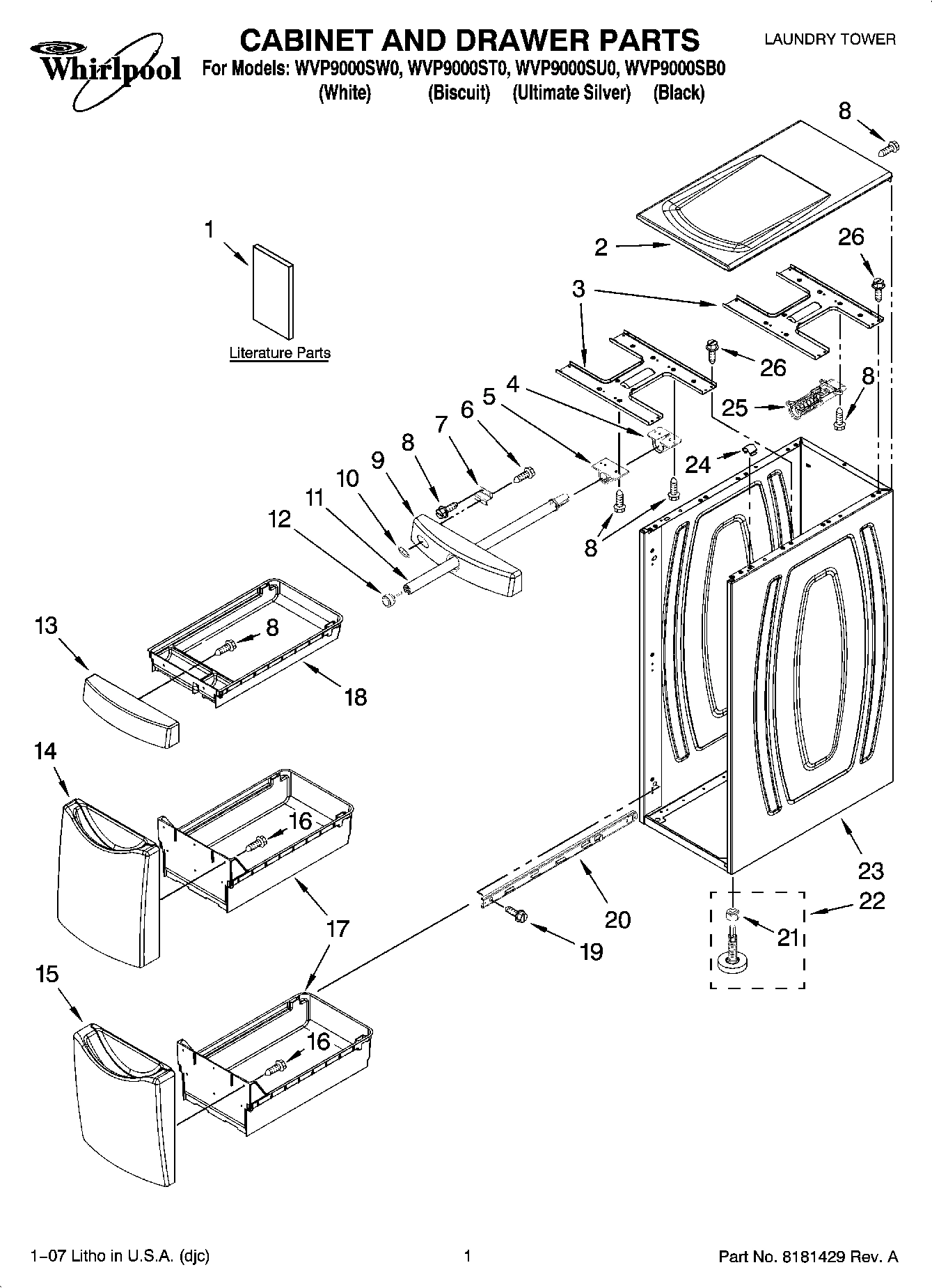 01 - CABINET AND DRAWER PARTS