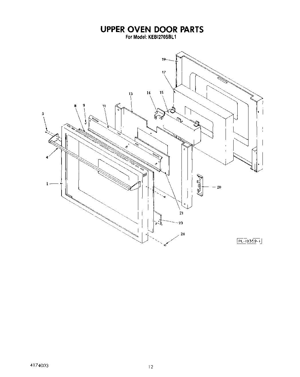08 - UPPER OVEN DOOR, LIT/OPTIONAL