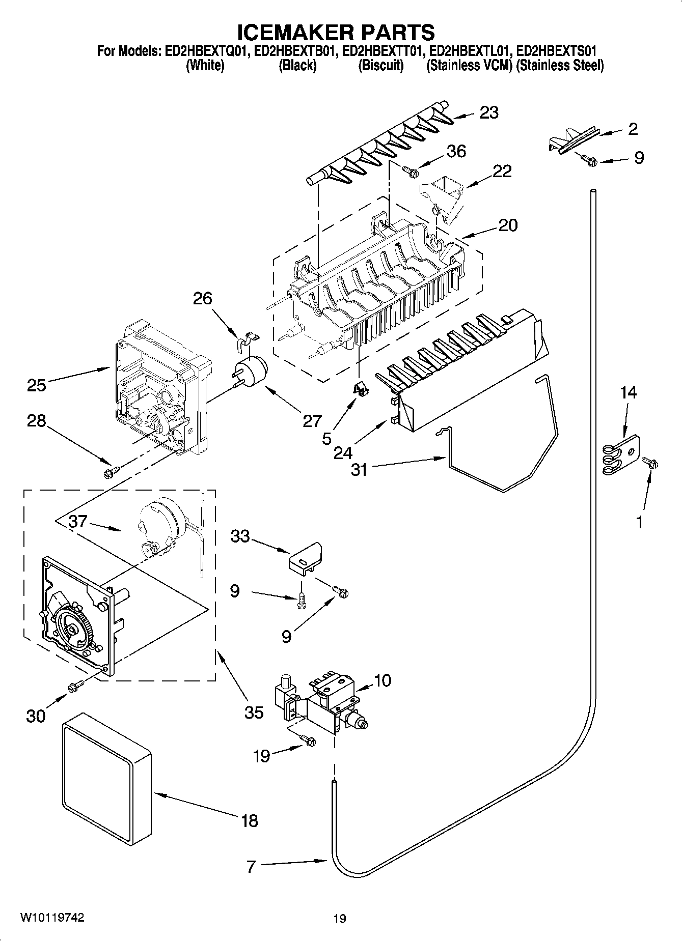 12 - ICEMAKER PARTS, OPTIONAL PARTS (NOT INCLUDED)