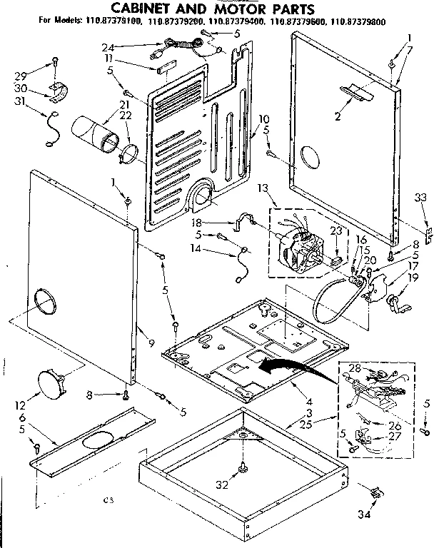 CABINET AND MOTOR PARTS