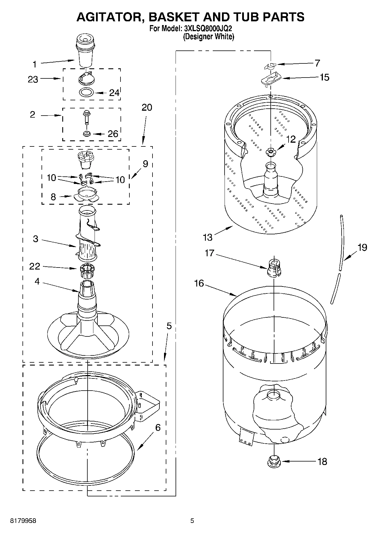 03 - AGITATOR, BASKET AND TUB PARTS