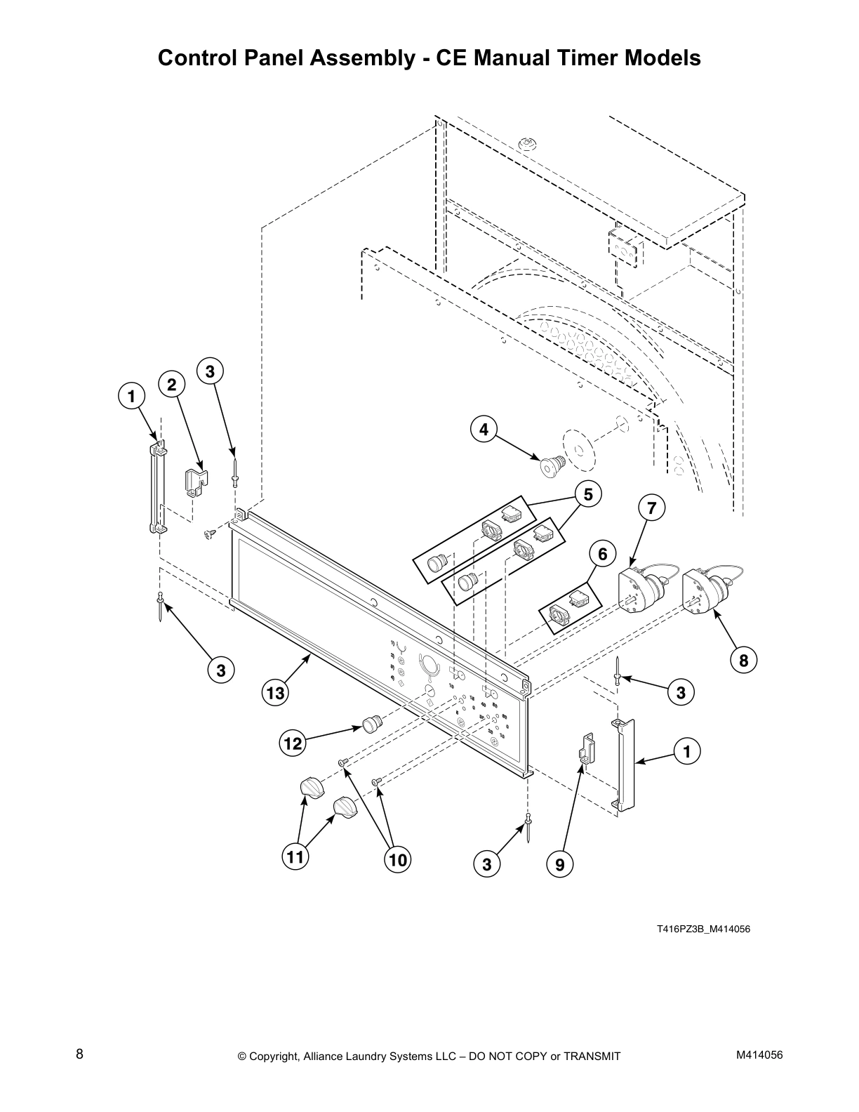 Control Panel Assembly - CE Manual Timer Models