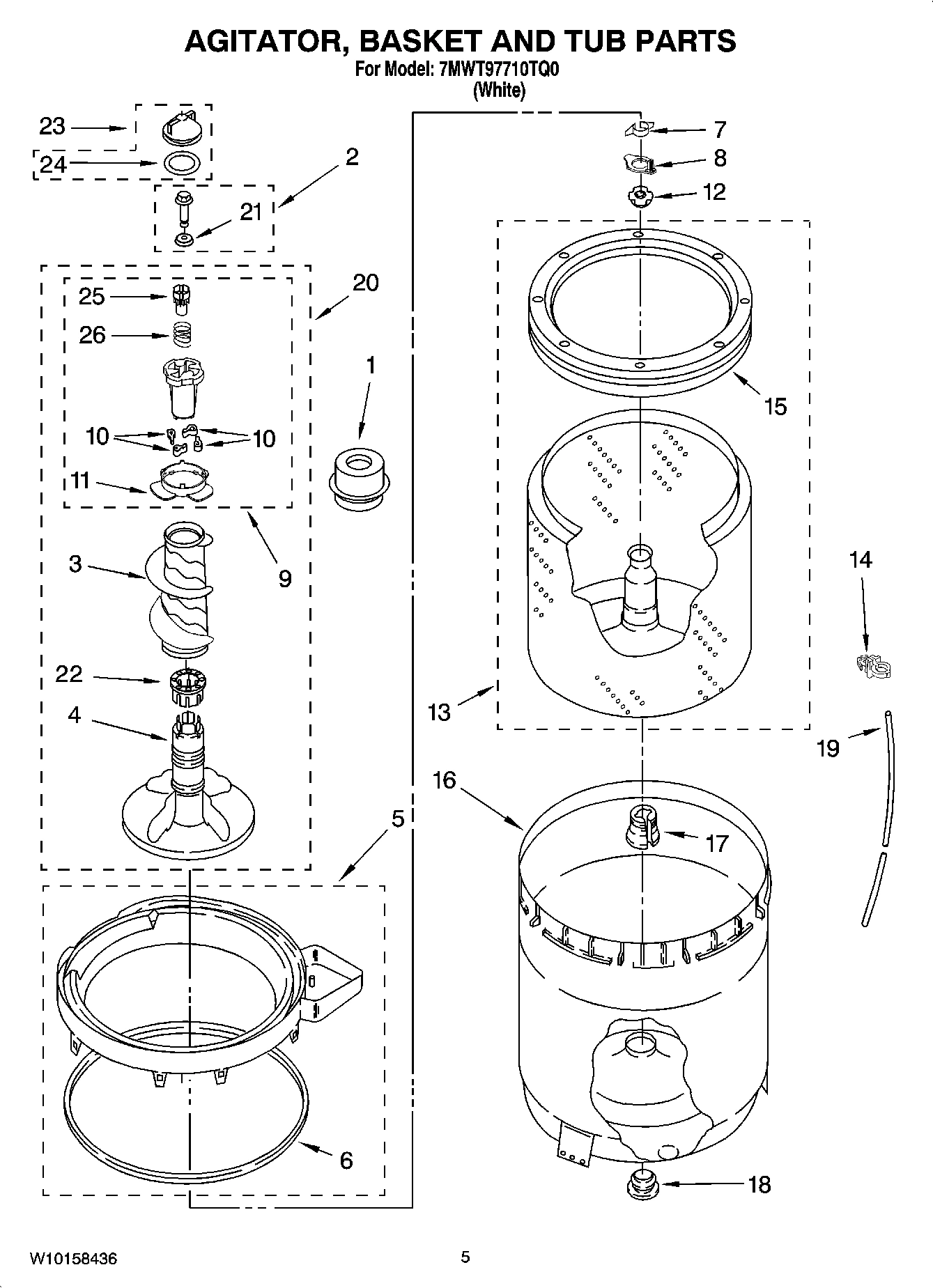 03 - AGITATOR, BASKET AND TUB PARTS