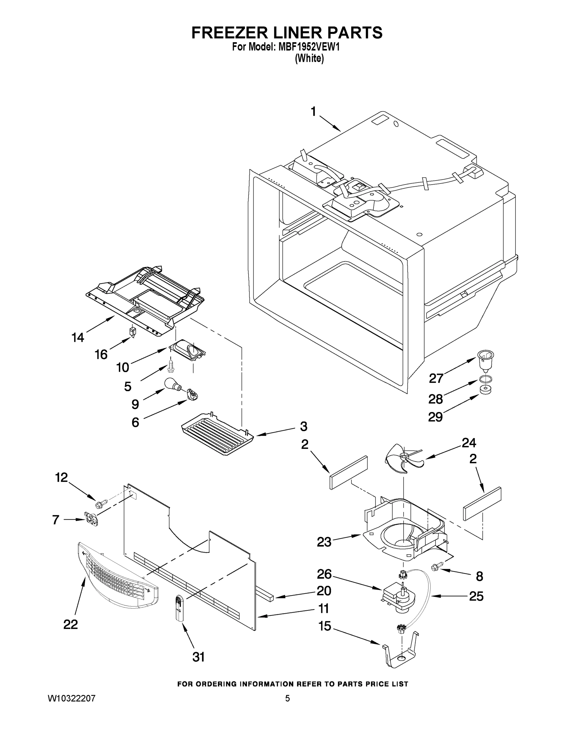 03 - FREEZER LINER PARTS