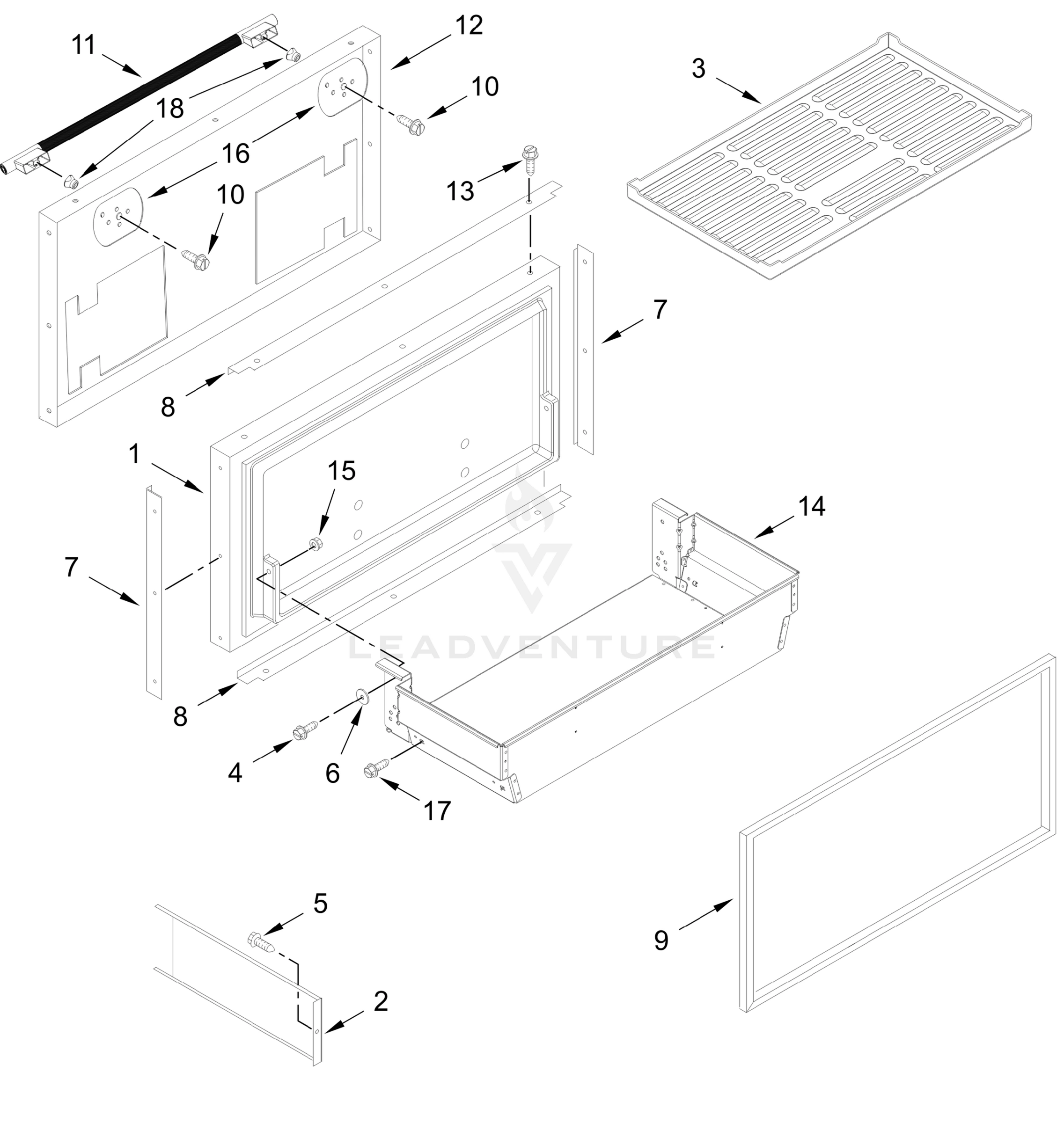 FREEZER DOOR AND BASKET PARTS