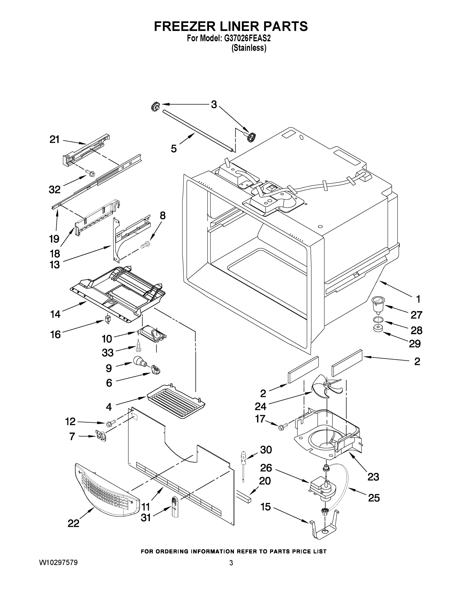 02 - FREEZER LINER PARTS