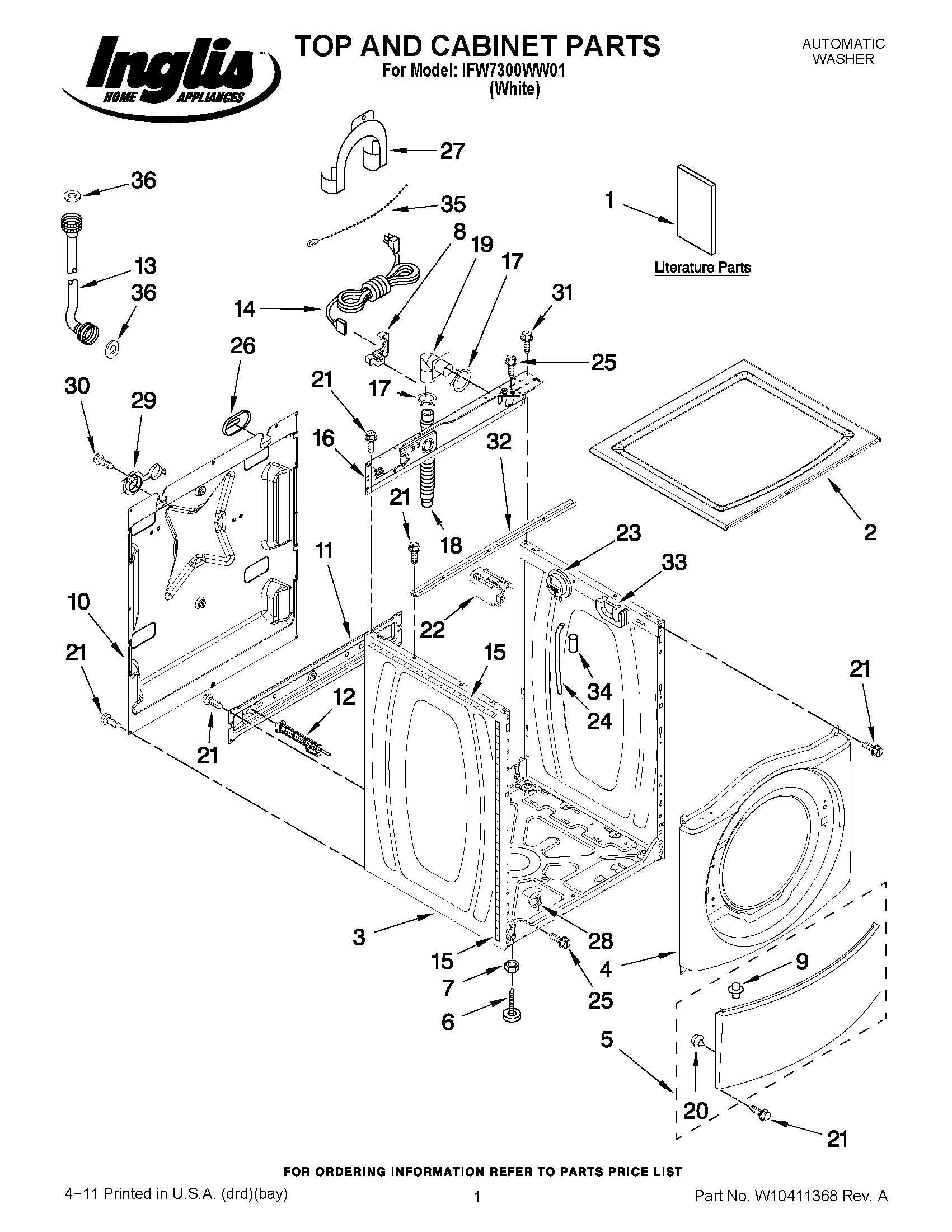 01 - TOP AND CABINET PARTS