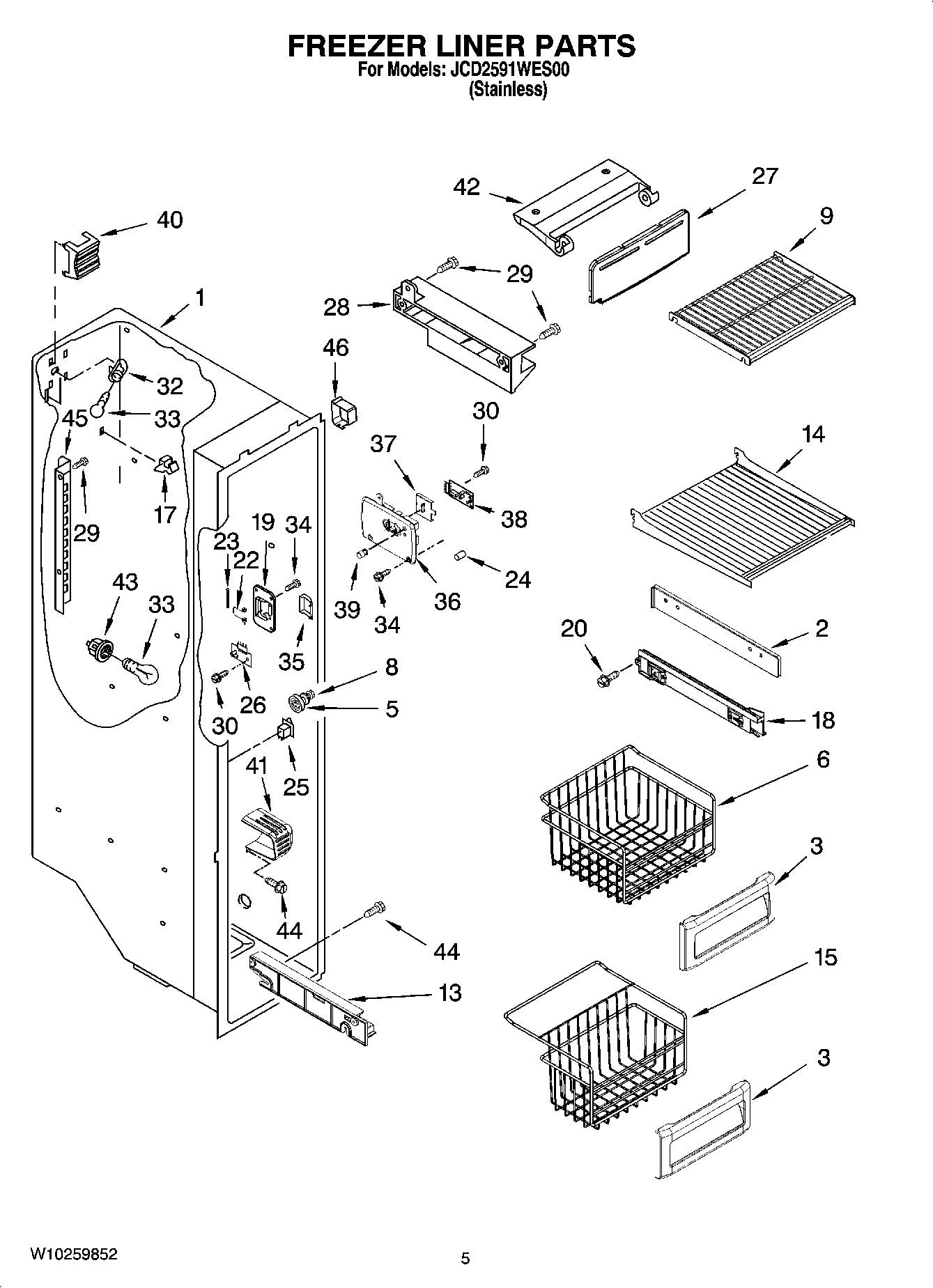 04 - FREEZER LINER PARTS